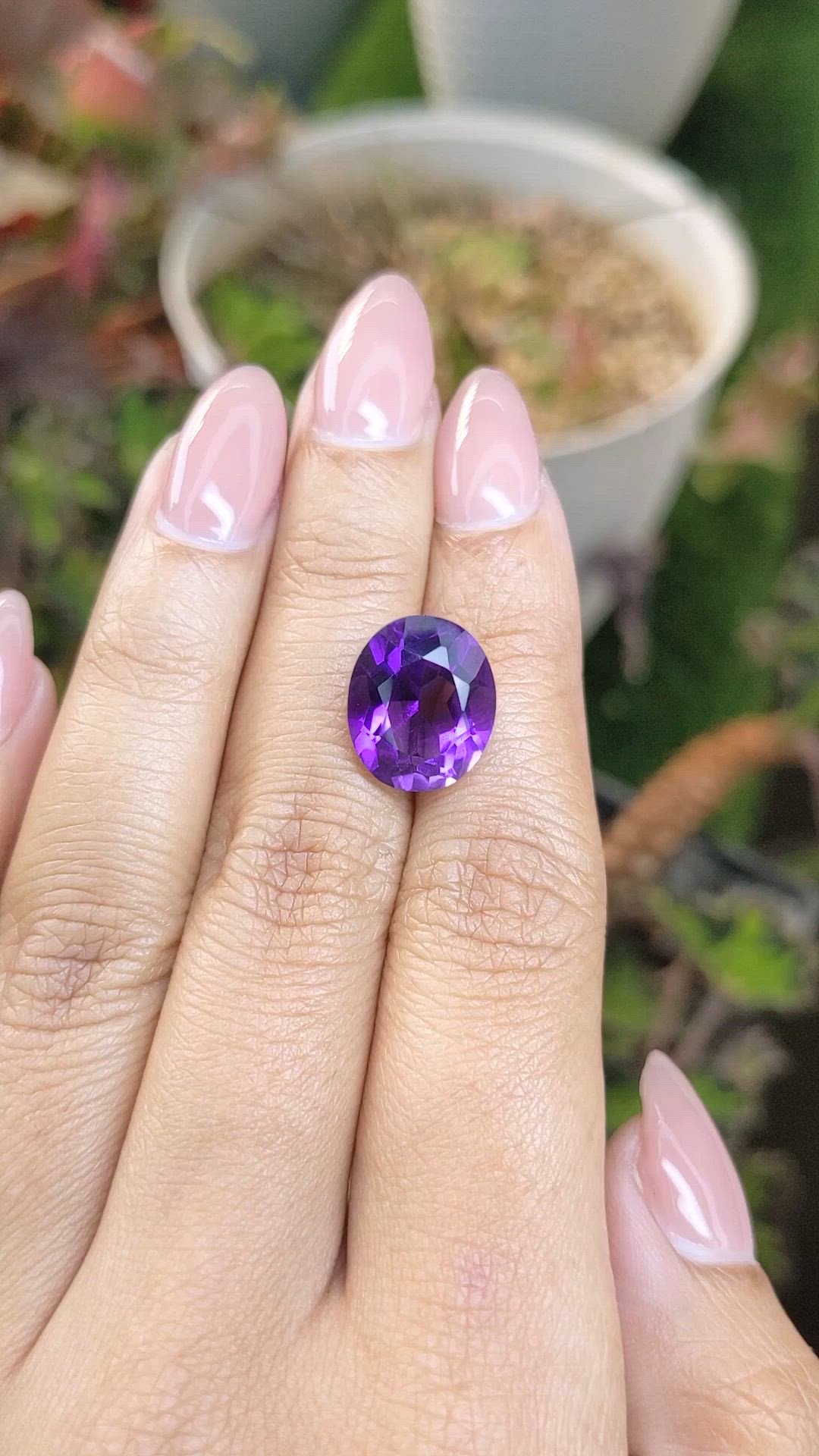7.09 Ct. Purple Amethyst from Brazil Size Video