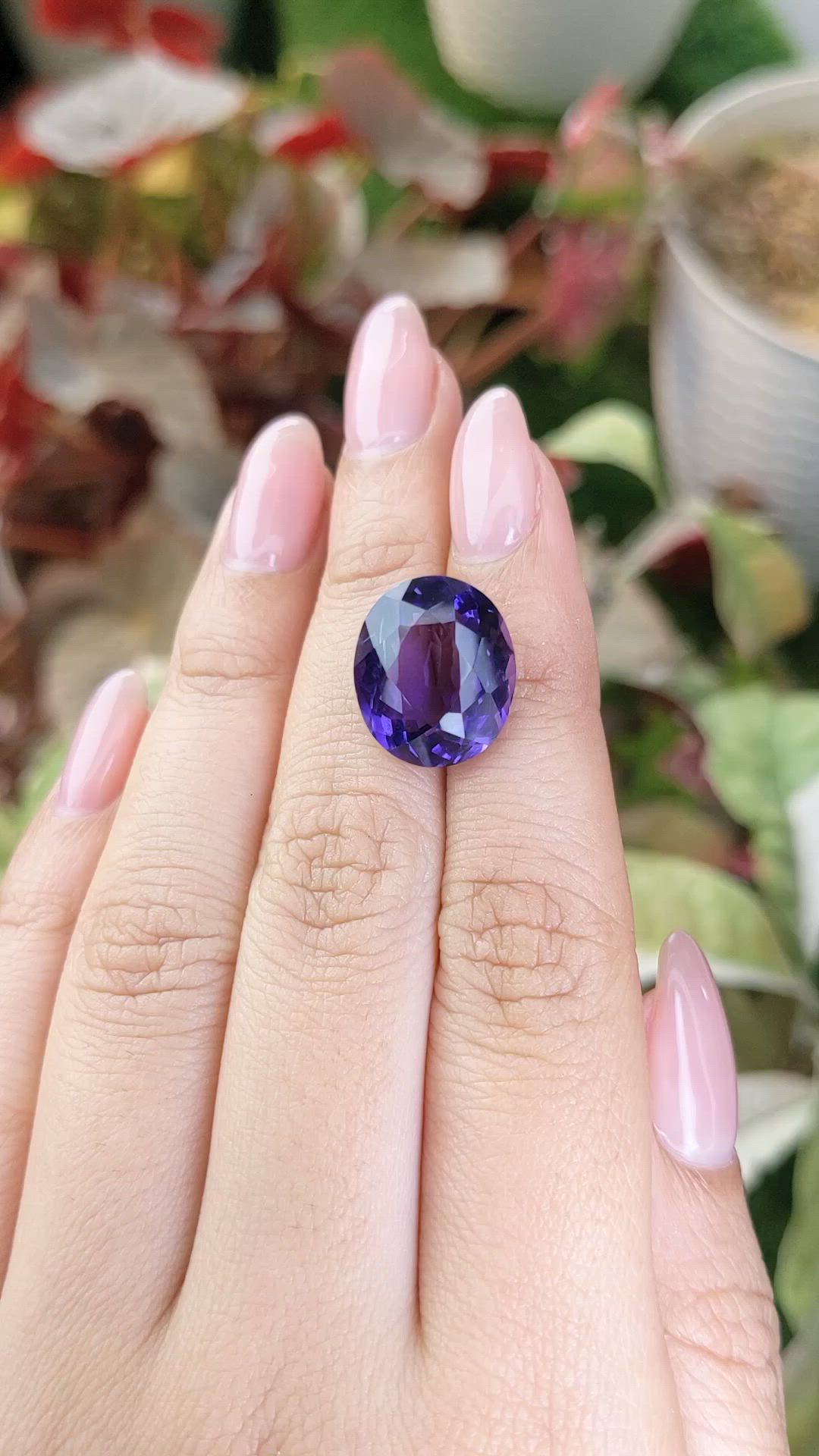 10.91 Ct. Purple Amethyst from Brazil Size Video