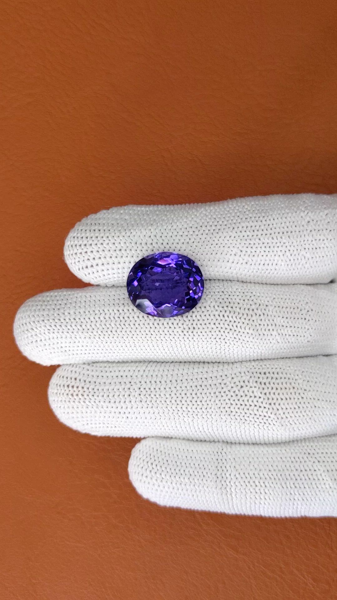 10.91 Ct. Purple Amethyst from Brazil Size Video
