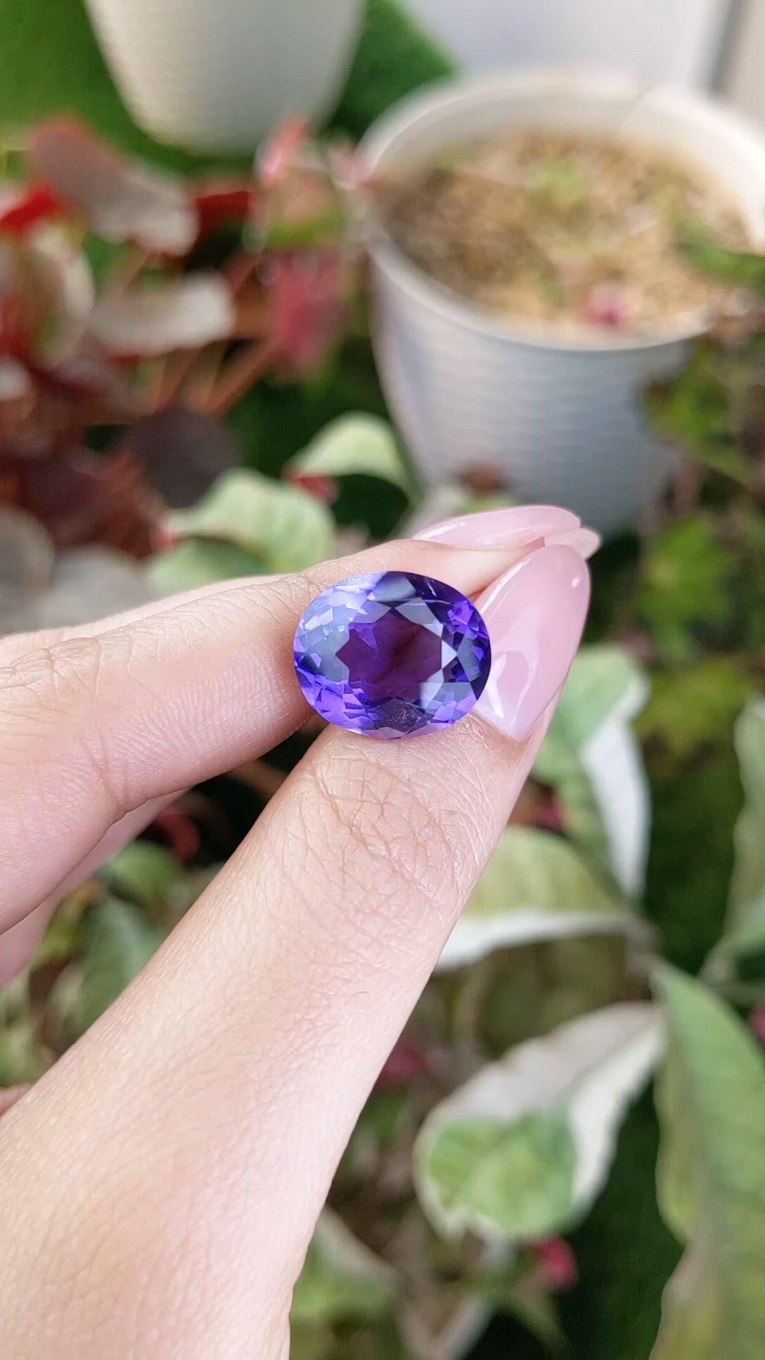 10.91 Ct. Purple Amethyst from Brazil Size Video