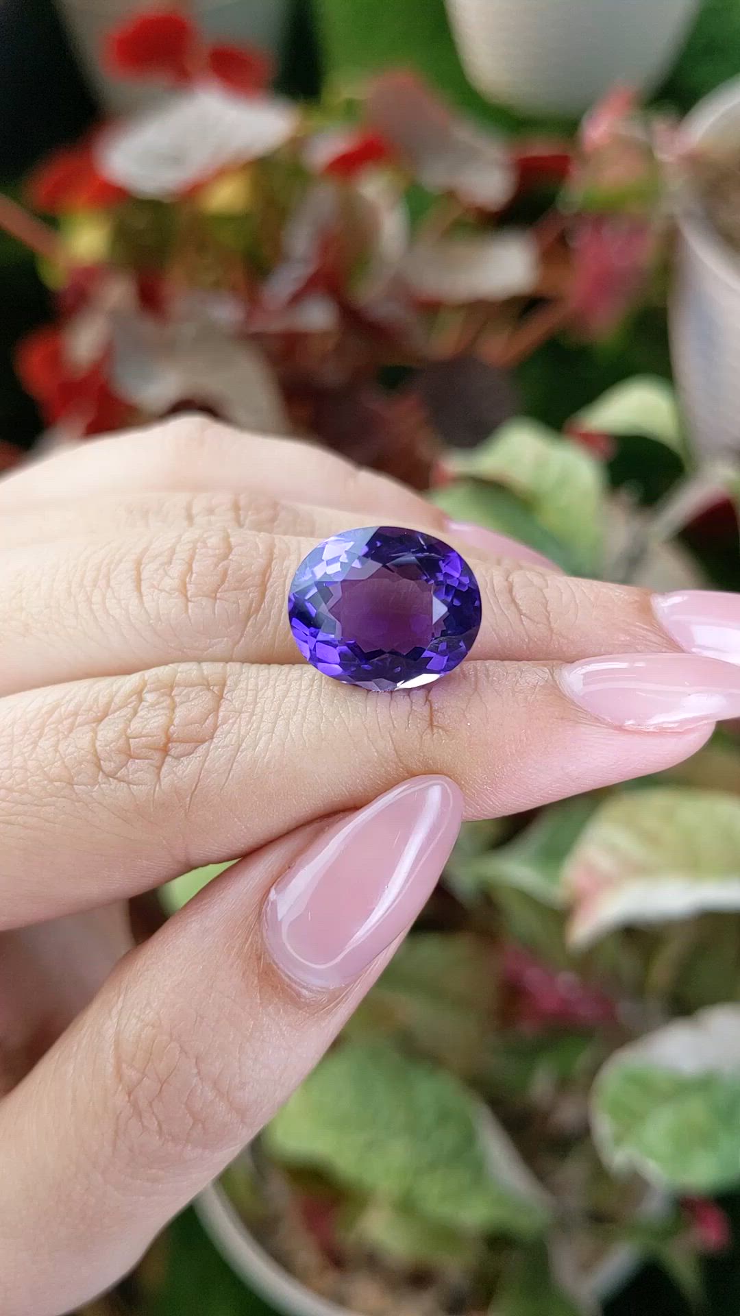 10.91 Ct. Purple Amethyst from Brazil Size Video