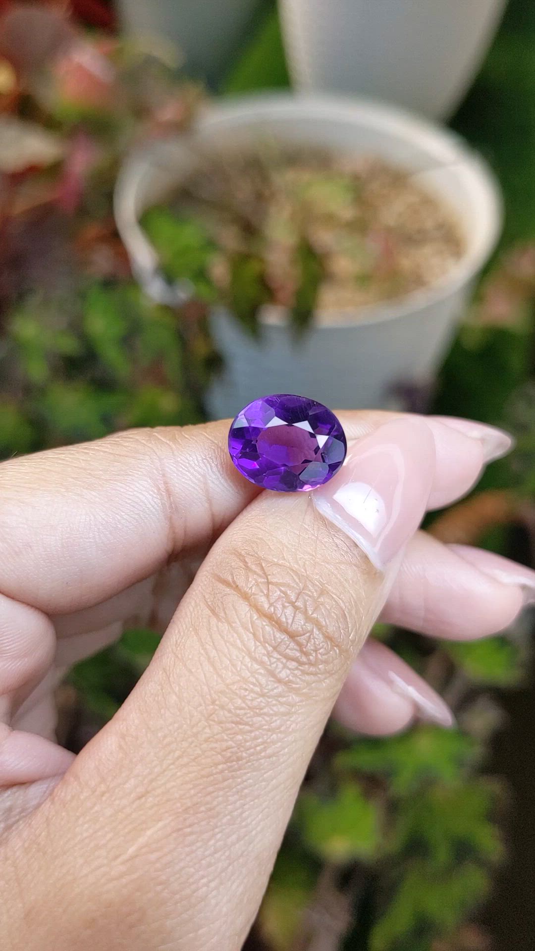 5.19 Ct. Purple Amethyst from Brazil Size Video