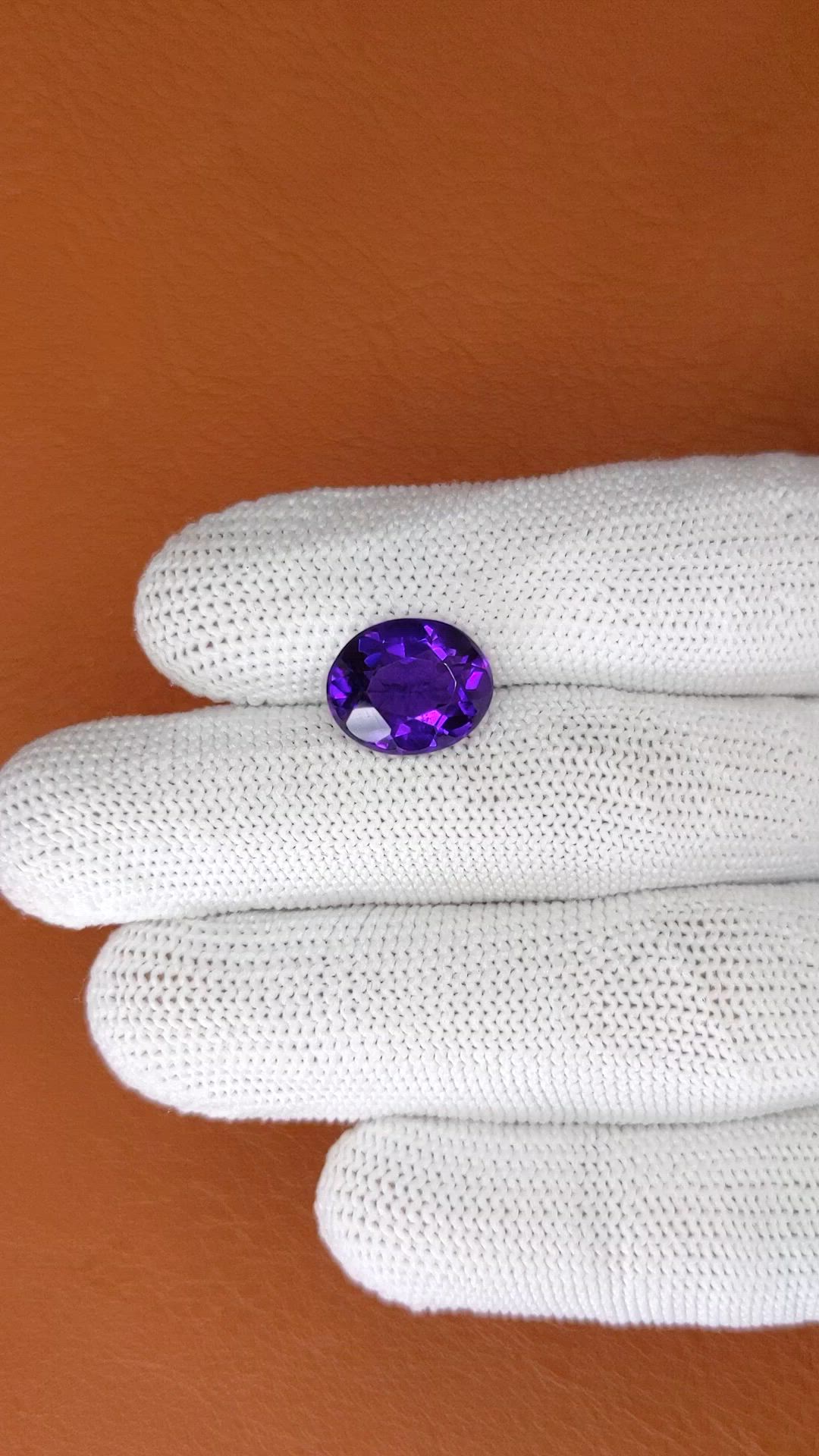 5.19 Ct. Purple Amethyst from Brazil Size Video