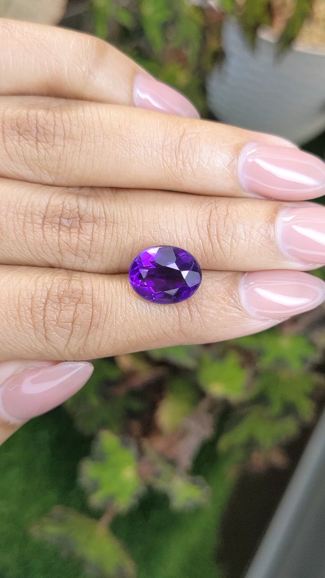 5.19 Ct. Purple Amethyst from Brazil Size Video