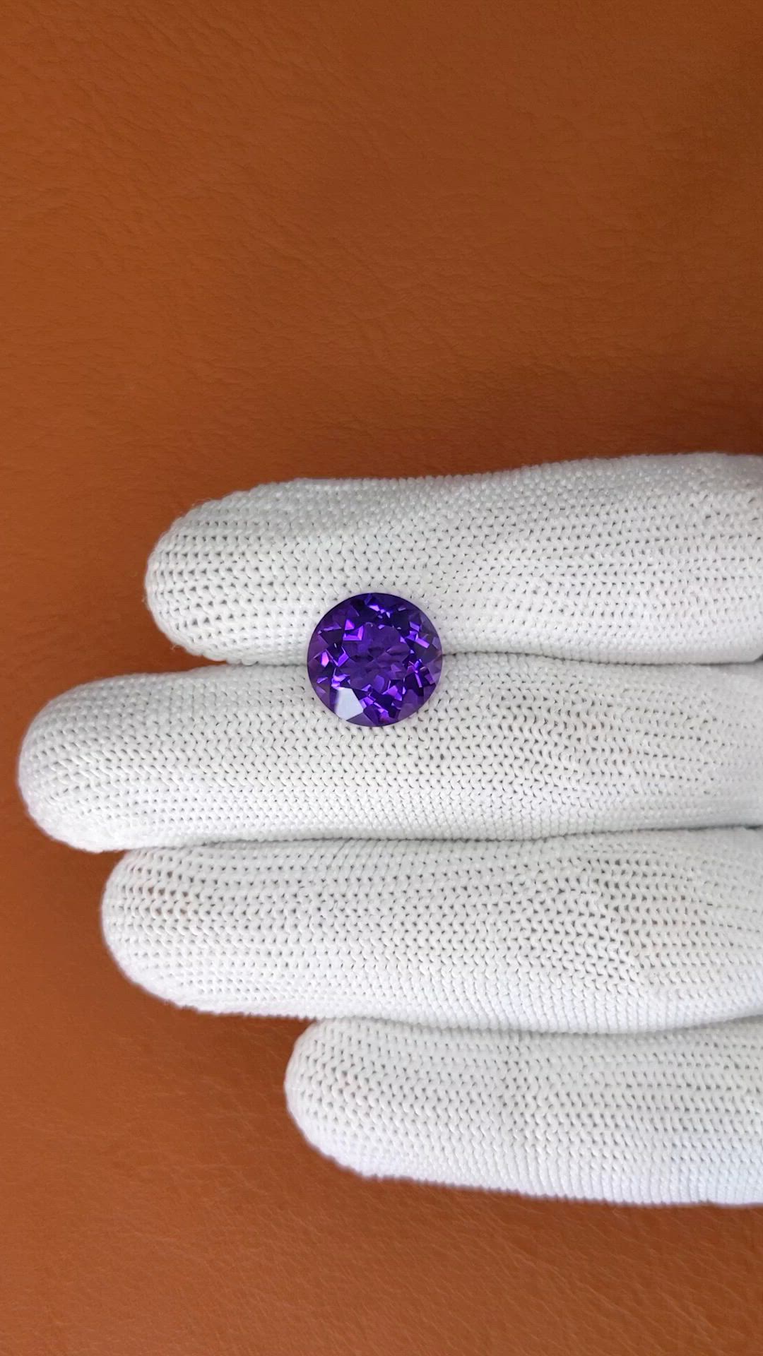 6.08 Ct. Purple Amethyst from Brazil Size Video