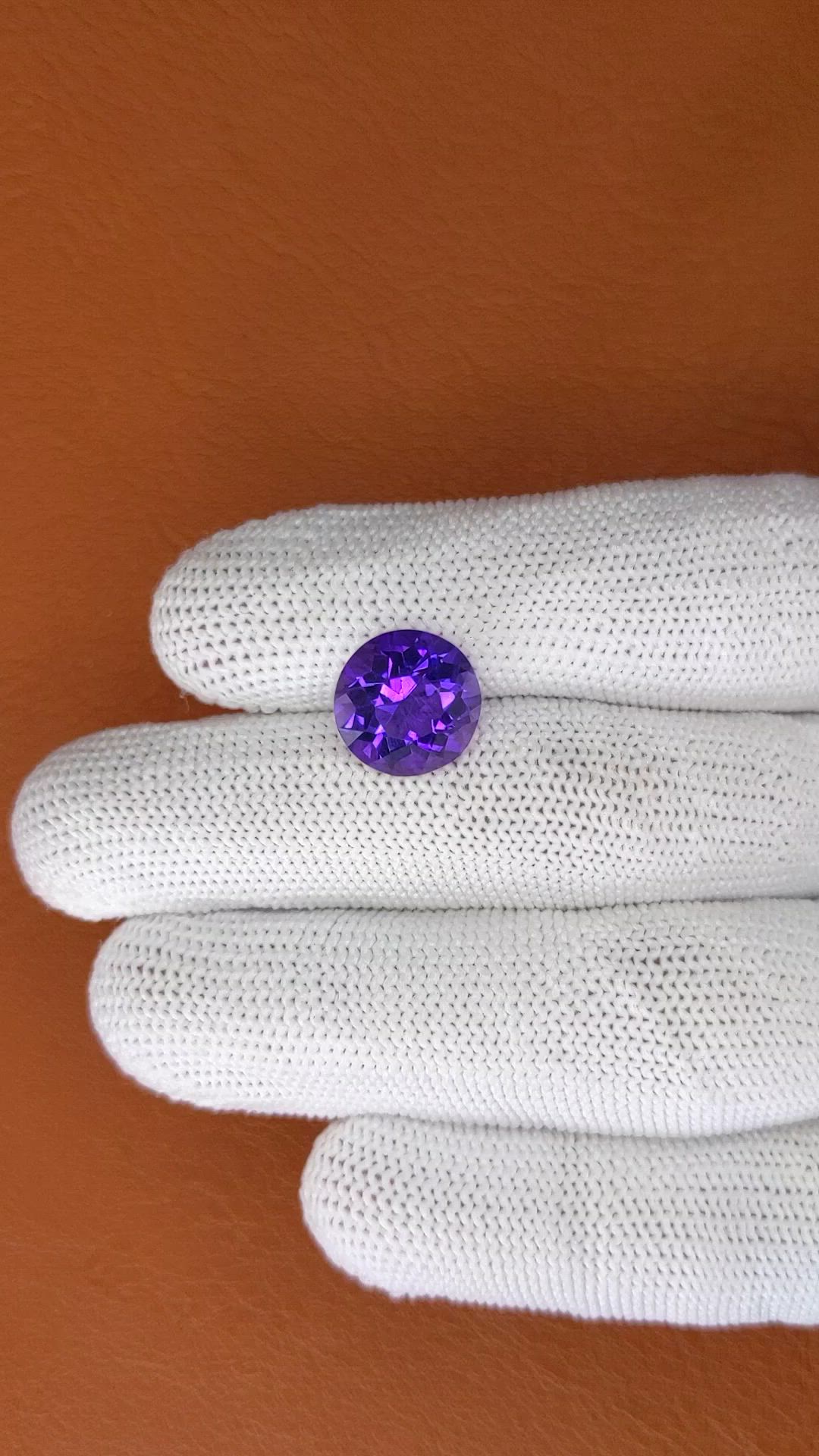 5.21 Ct. Purple Amethyst from Brazil Size Video