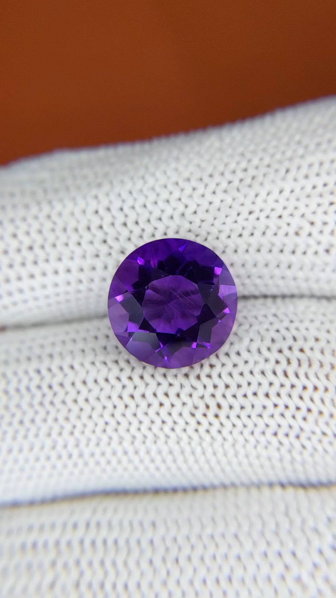 5.21 Ct. Purple Amethyst from Brazil Size Video