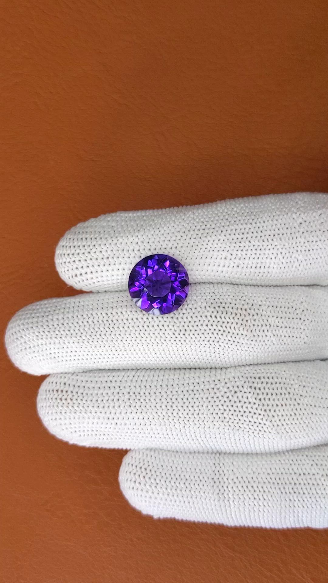 5.95 Ct. Purple Amethyst from Brazil Size Video
