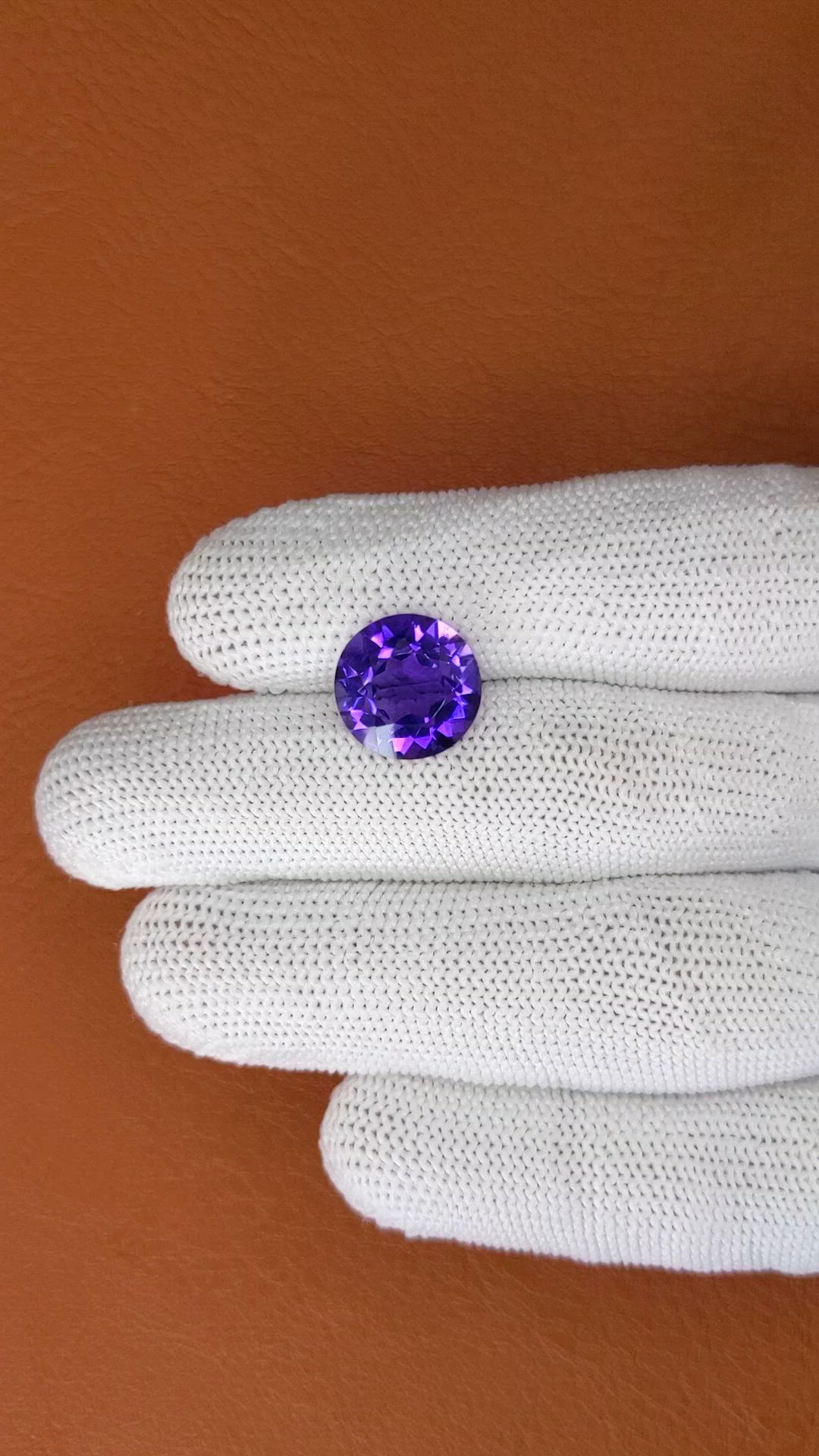 4.98 Ct. Purple Amethyst from Brazil Size Video