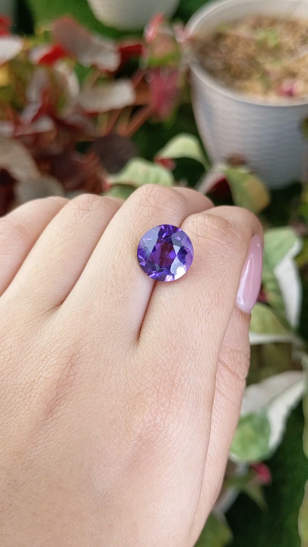 7.09 Ct. Purple Amethyst from Brazil Size Video