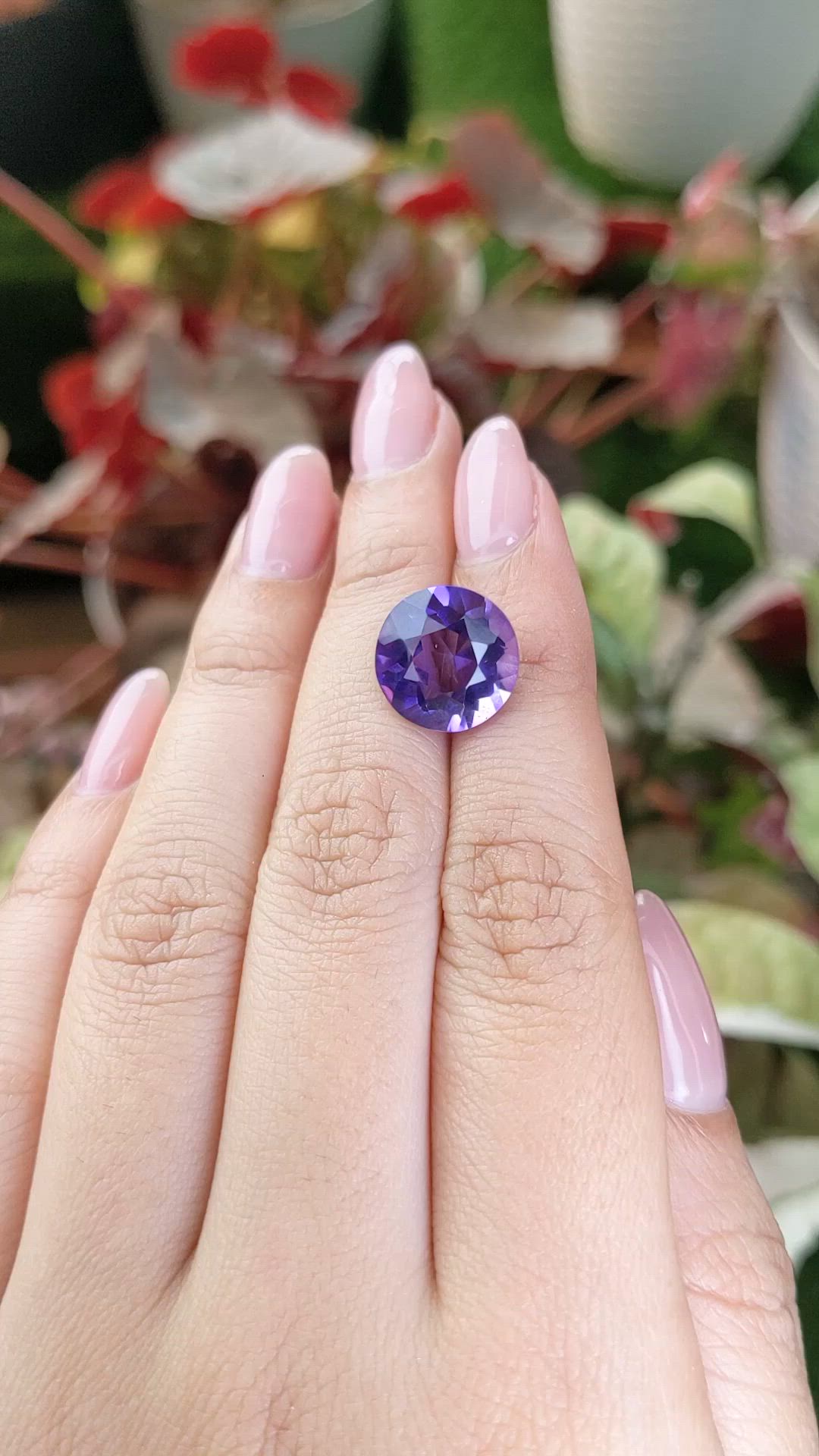 7.09 Ct. Purple Amethyst from Brazil Size Video