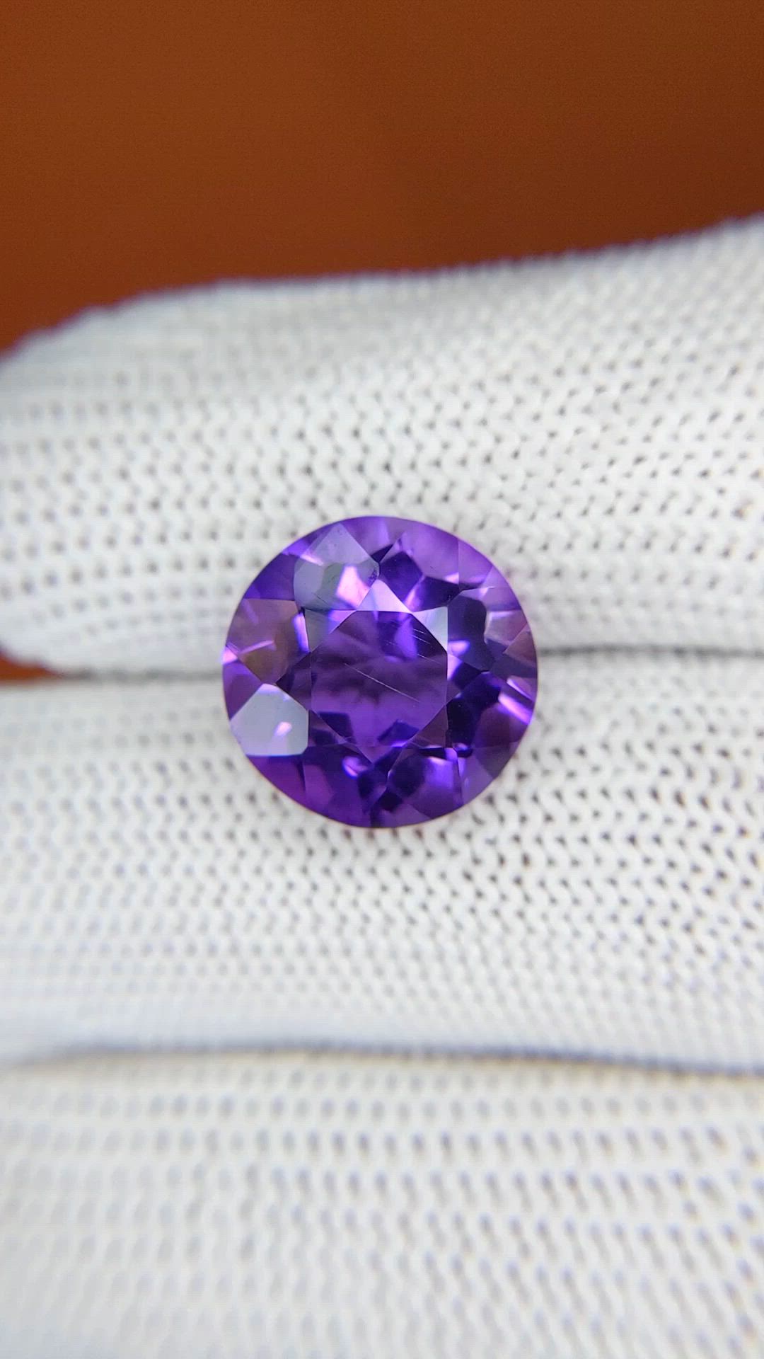 7.09 Ct. Purple Amethyst from Brazil Size Video
