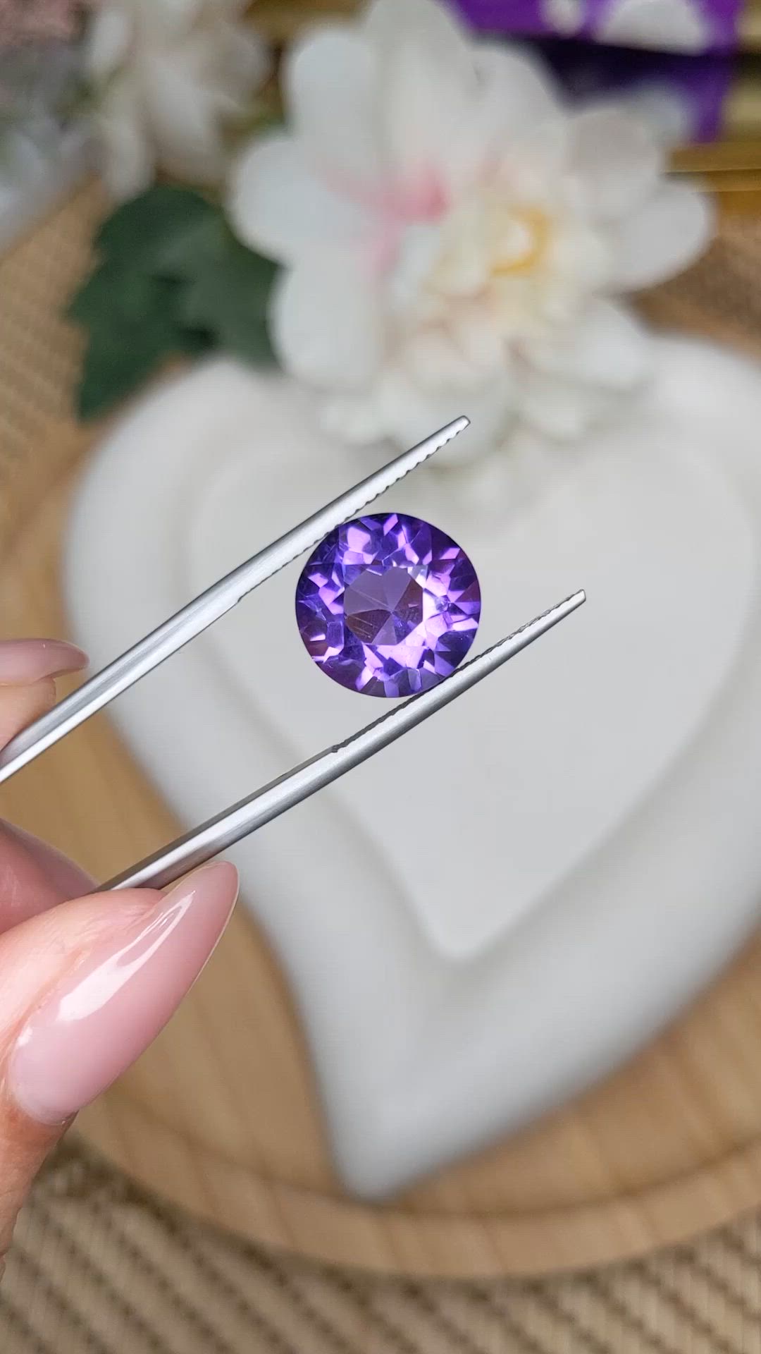7.09 Ct. Purple Amethyst from Brazil Size Video