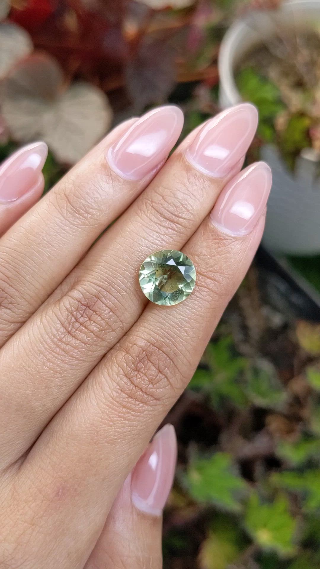 4.15 Ct. Yellowish Green Prasiolite from Brazil Size Video