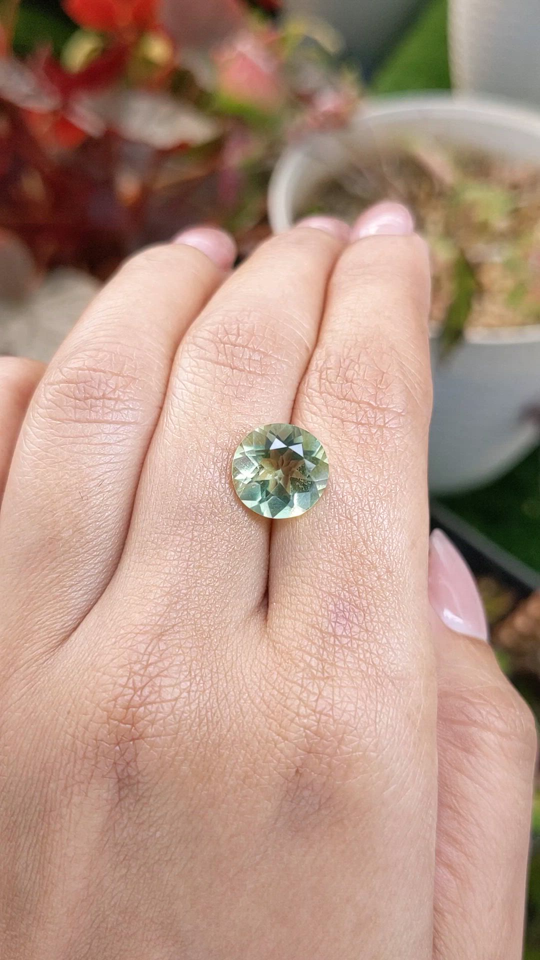 4.15 Ct. Yellowish Green Prasiolite from Brazil Size Video