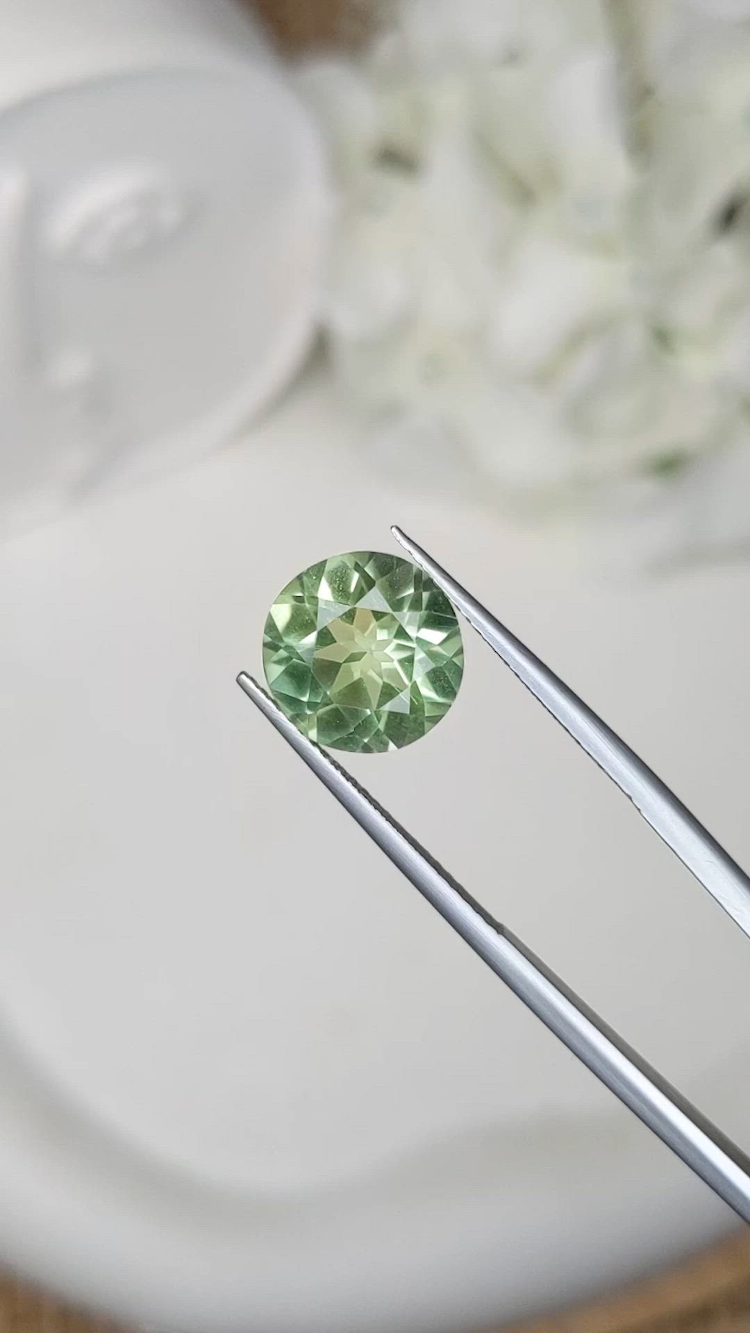 4.15 Ct. Yellowish Green Prasiolite from Brazil Size Video
