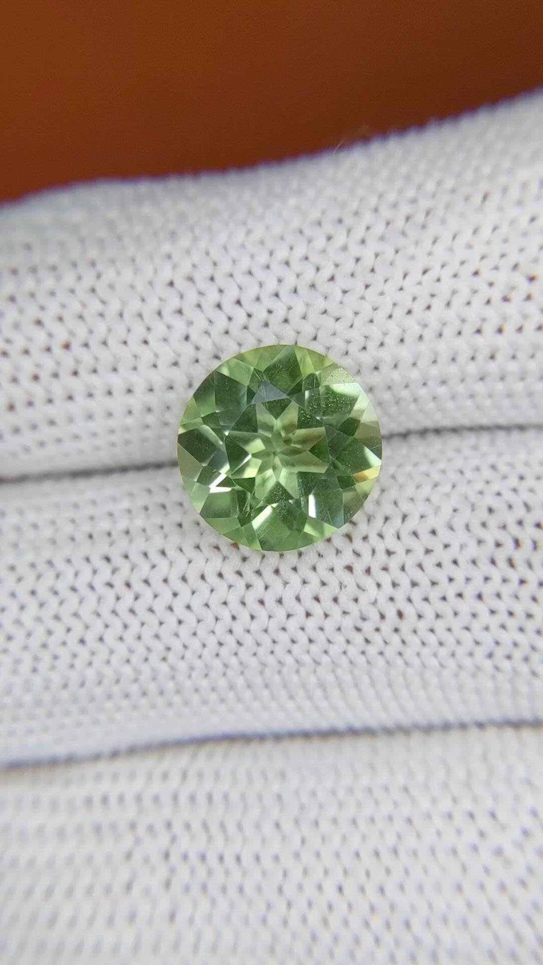 4.15 Ct. Yellowish Green Prasiolite from Brazil Size Video