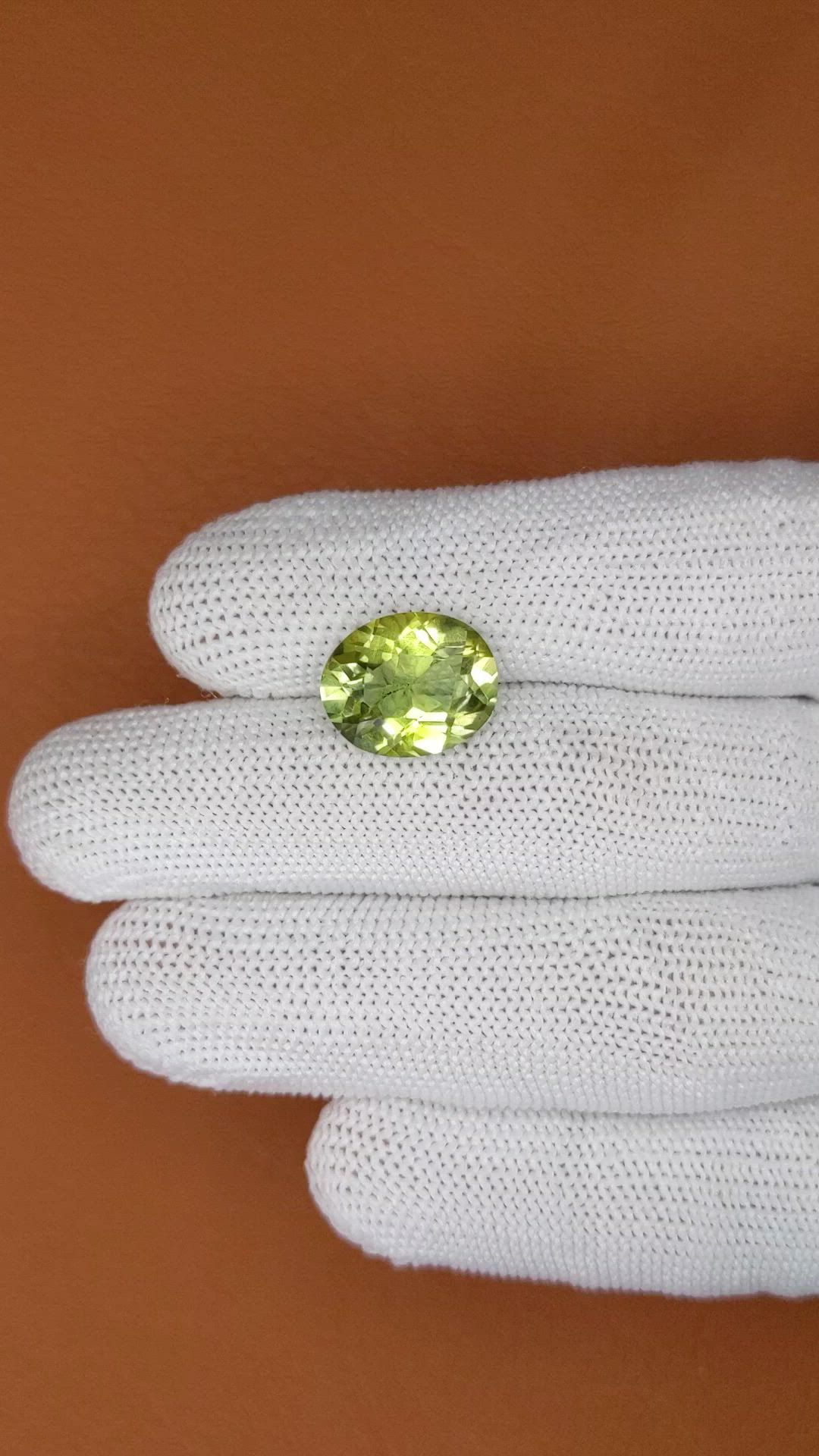 6.49 Ct. Yellowish Green Prasiolite from Brazil Size Video