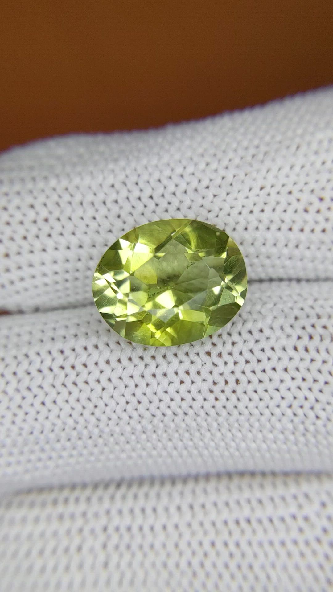 6.49 Ct. Yellowish Green Prasiolite from Brazil Size Video