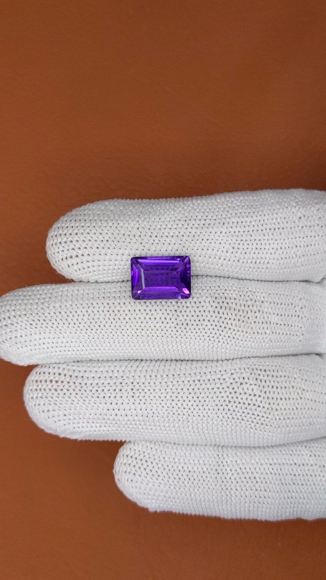 4.74 Ct. Purple Amethyst from Brazil Size Video