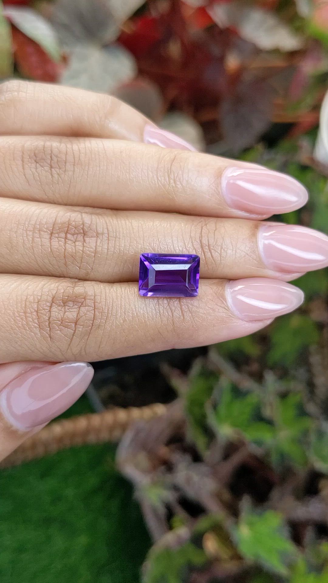 4.74 Ct. Purple Amethyst from Brazil Size Video