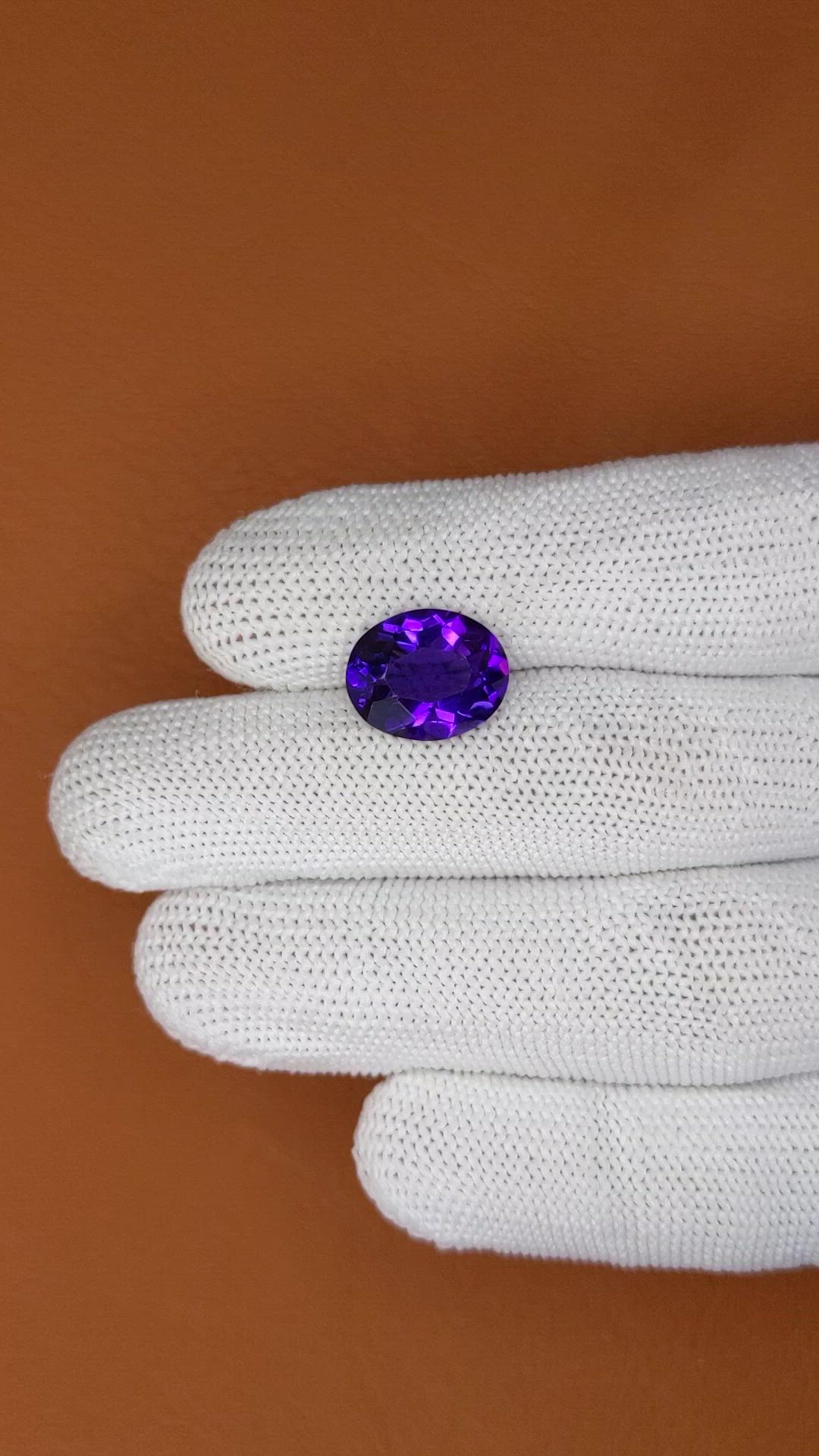 5.10 Ct. Purple Amethyst from Brazil Size Video
