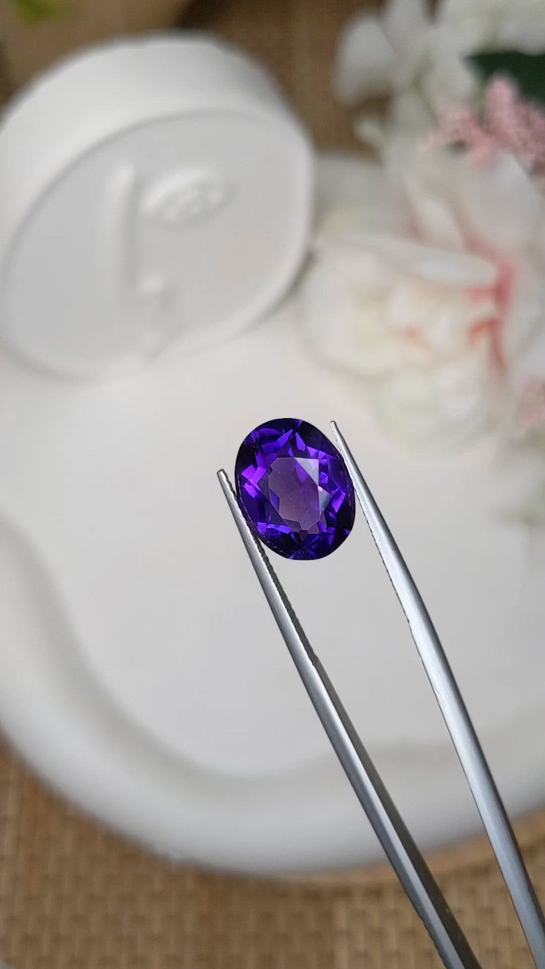 5.37 Ct. Purple Amethyst from Brazil Size Video