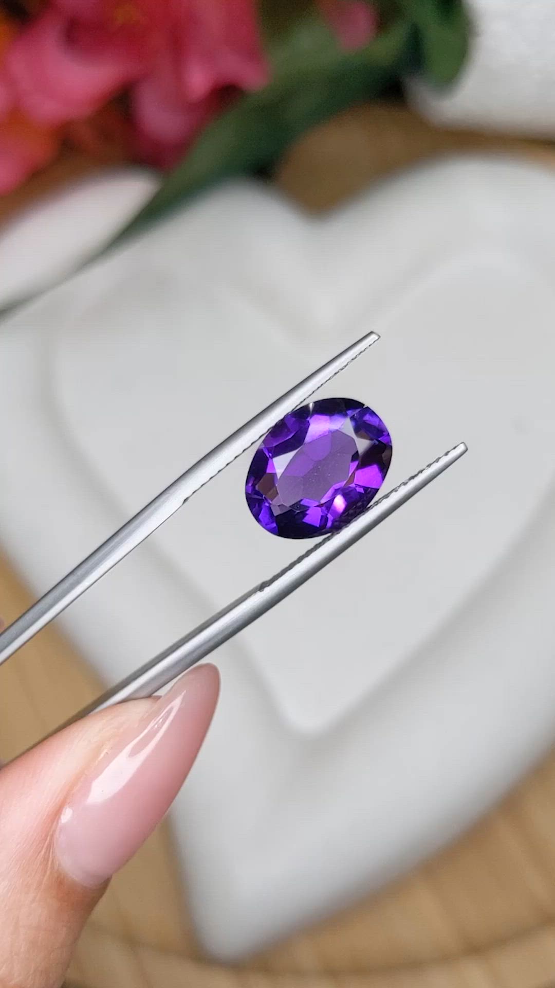 4.24 Ct. Purple Amethyst from Brazil Size Video
