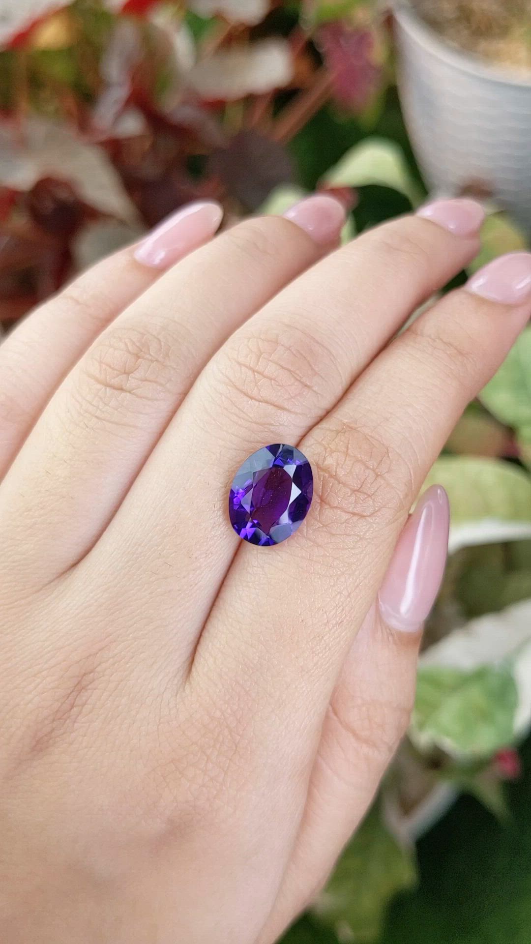 4.24 Ct. Purple Amethyst from Brazil Size Video