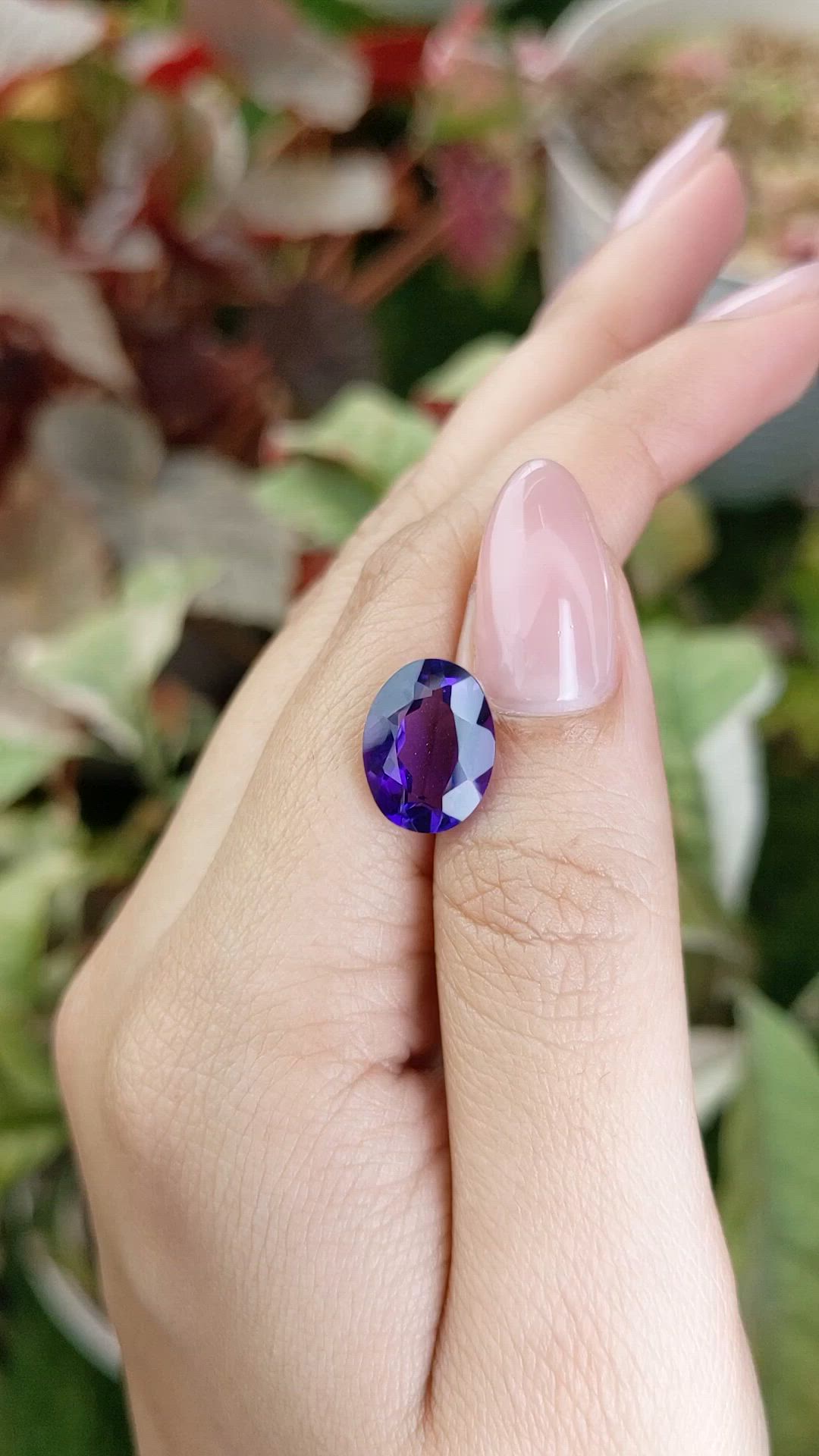 4.24 Ct. Purple Amethyst from Brazil Size Video