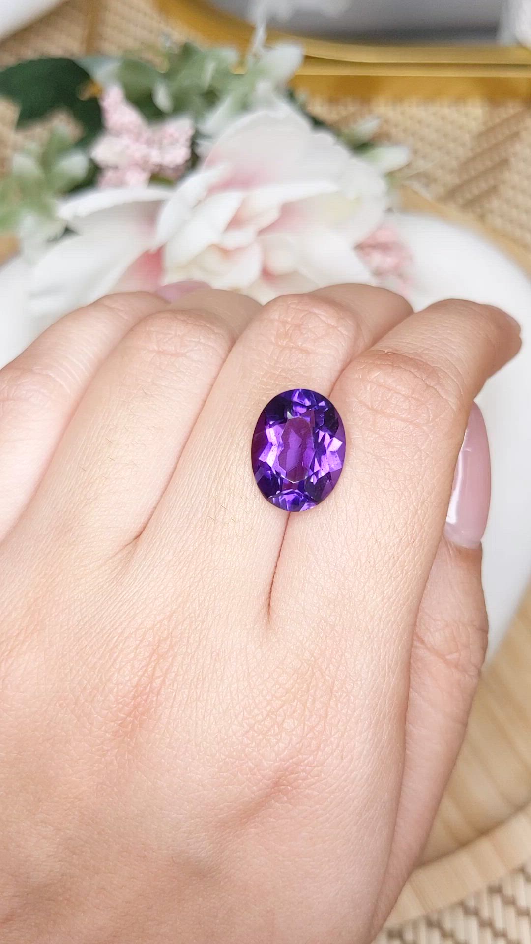 6.55 Ct. Purple Amethyst from Brazil Size Video
