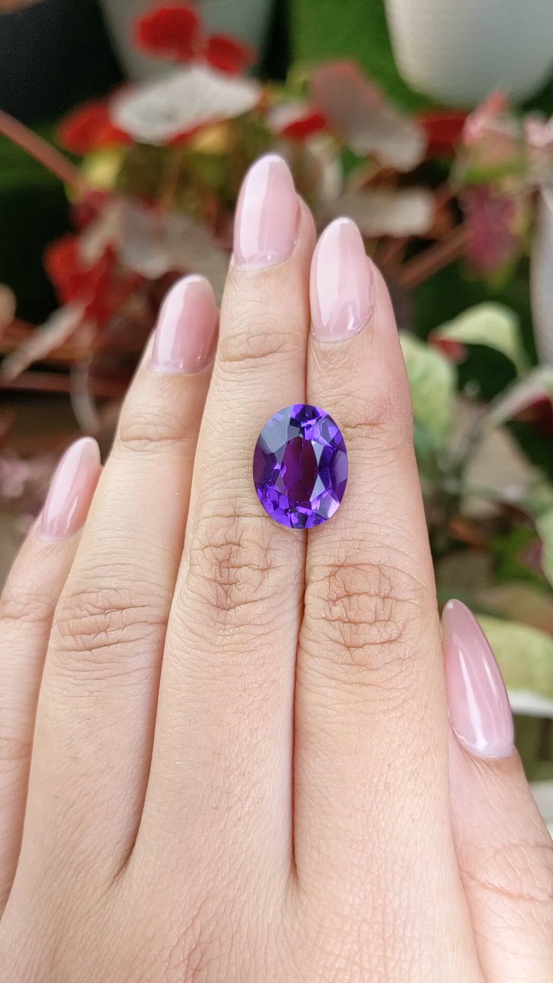 6.55 Ct. Purple Amethyst from Brazil Size Video