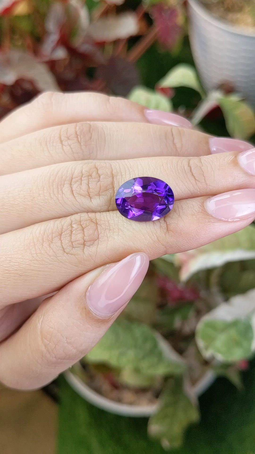 6.55 Ct. Purple Amethyst from Brazil Size Video