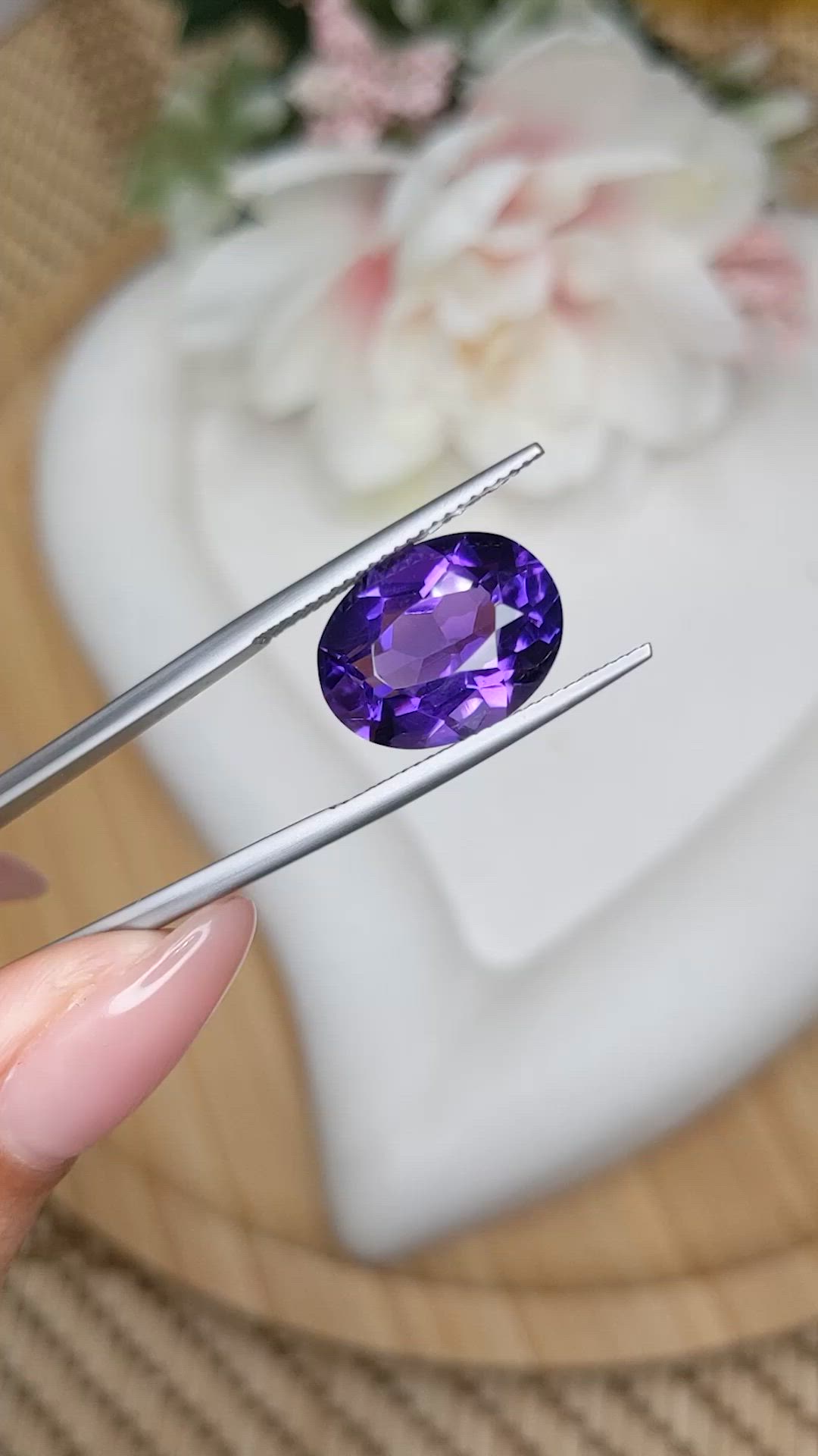 6.55 Ct. Purple Amethyst from Brazil Size Video