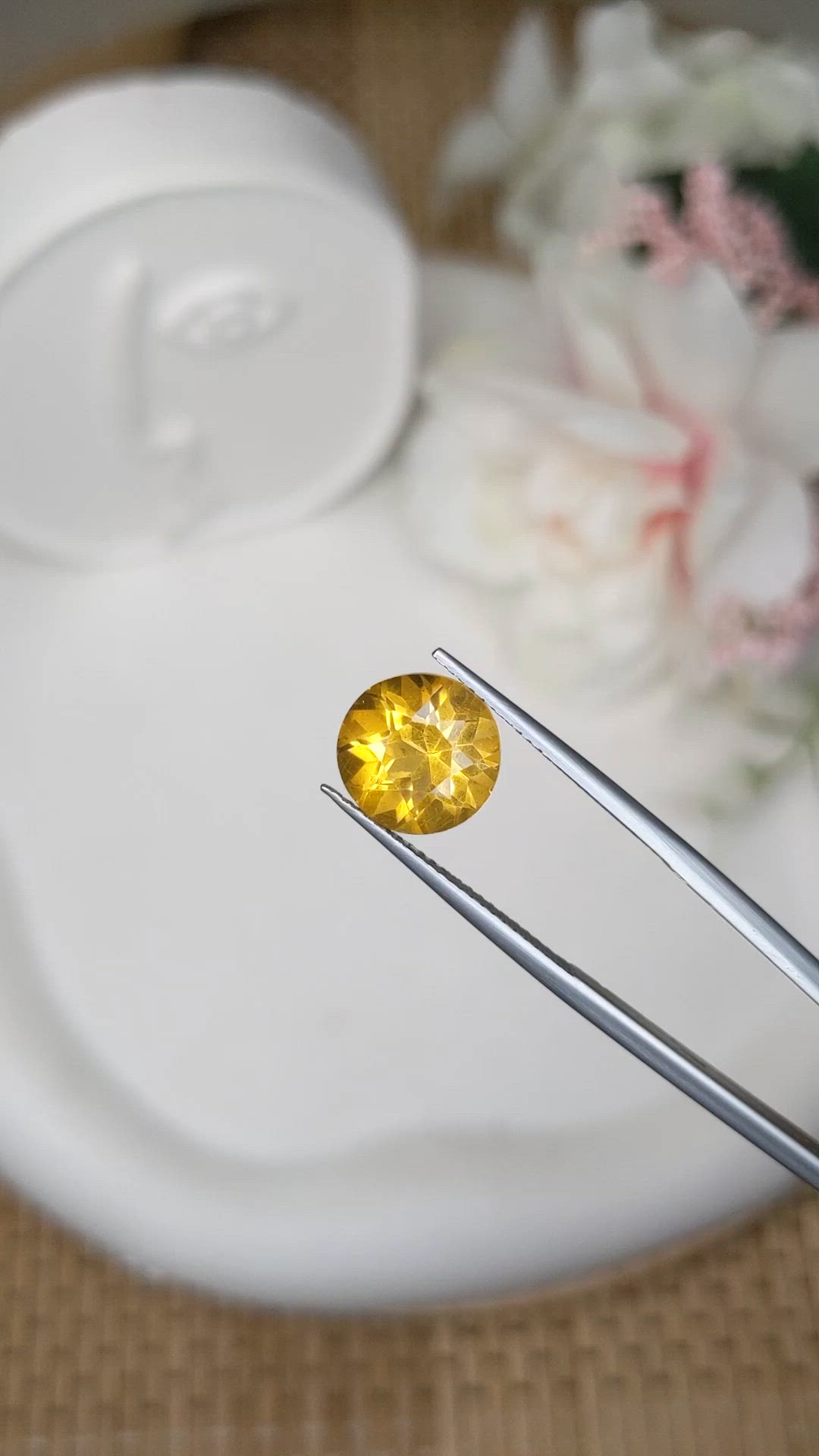 3.94 Ct. Yellow Citrine from Brazil Size Video