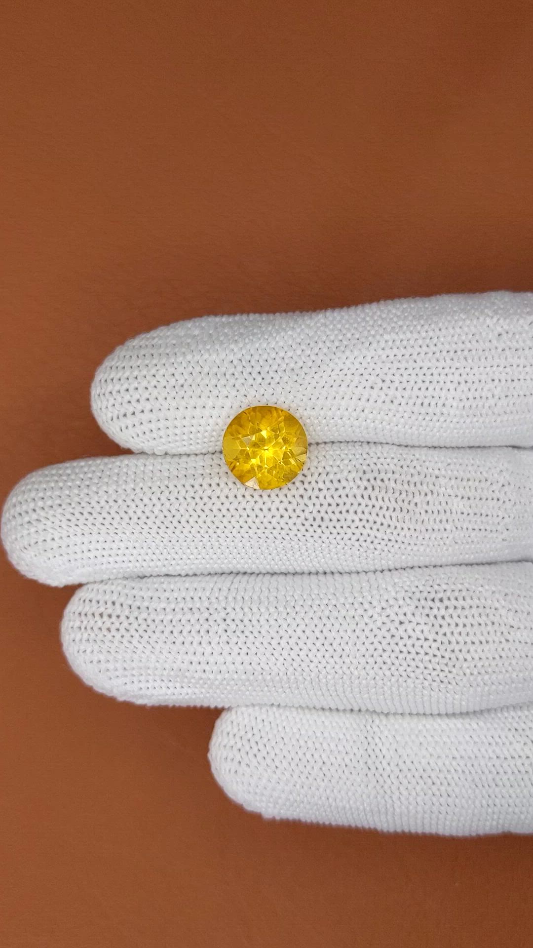 3.94 Ct. Yellow Citrine from Brazil Size Video