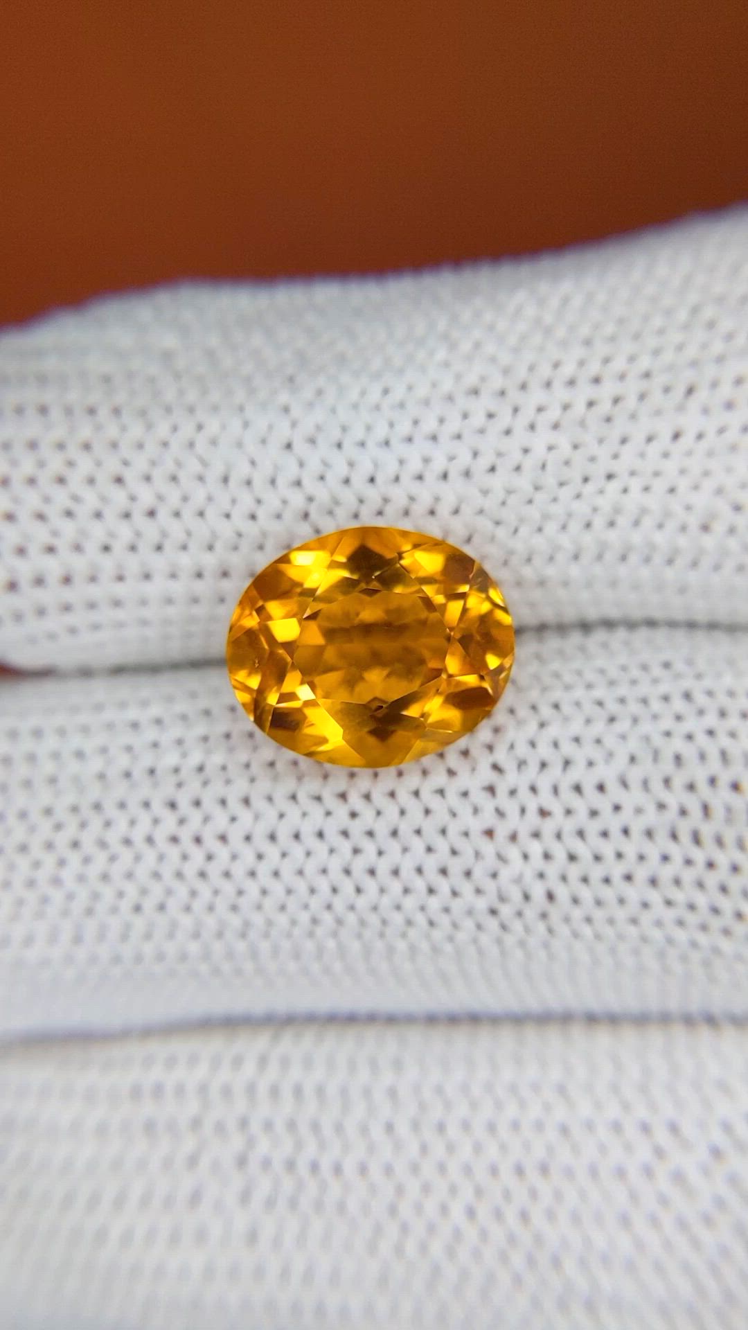 4.76 Ct. Orangish Yellow Citrine from Brazil Size Video