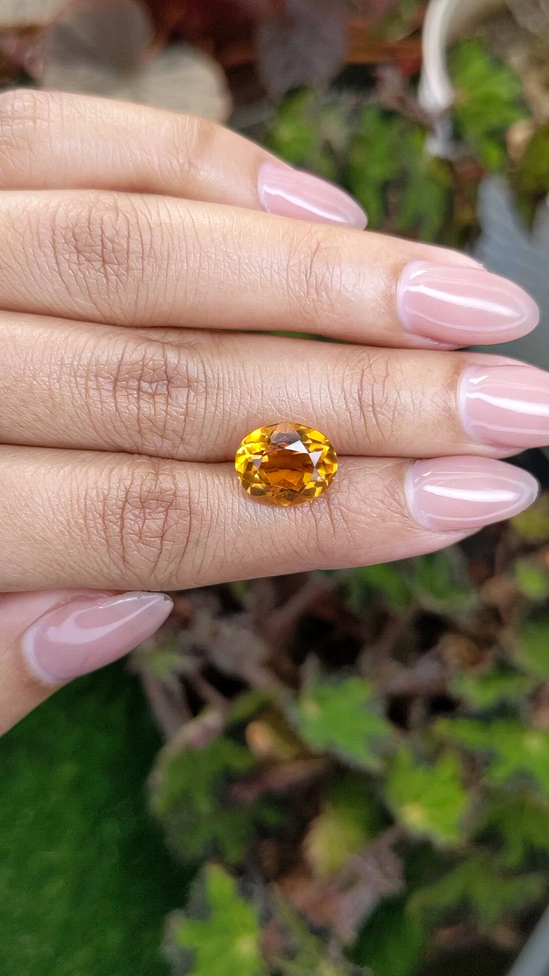 4.76 Ct. Orangish Yellow Citrine from Brazil Size Video