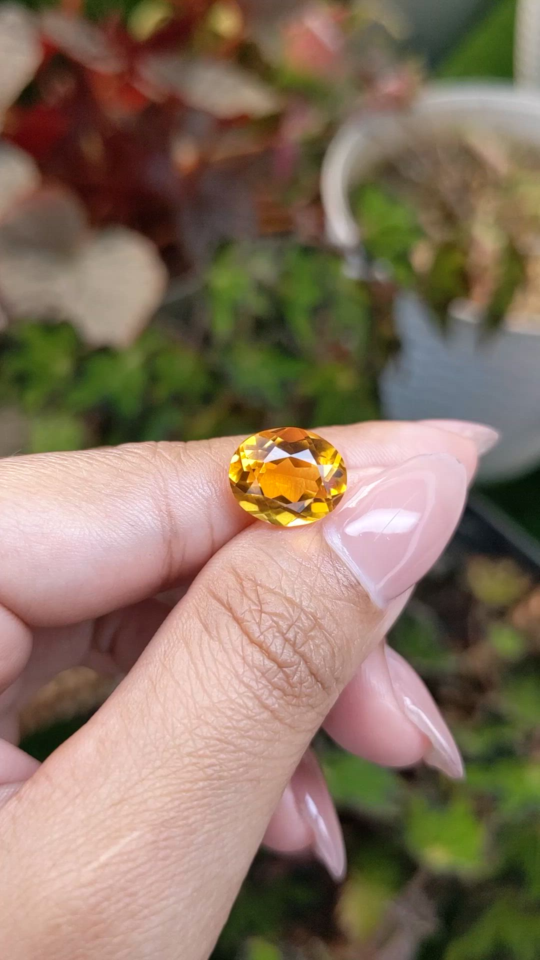 4.76 Ct. Orangish Yellow Citrine from Brazil Size Video