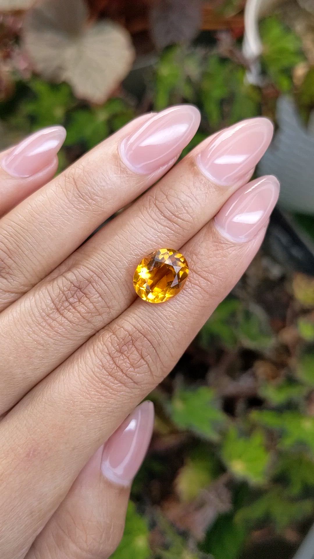 4.76 Ct. Orangish Yellow Citrine from Brazil Size Video