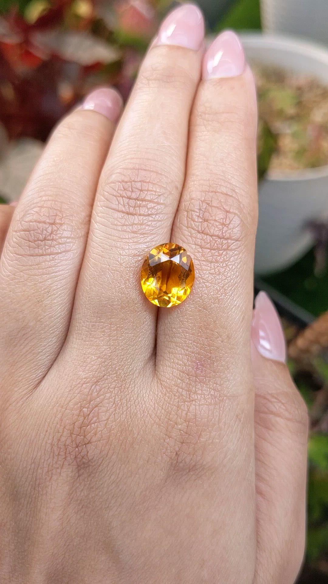 4.76 Ct. Orangish Yellow Citrine from Brazil Size Video
