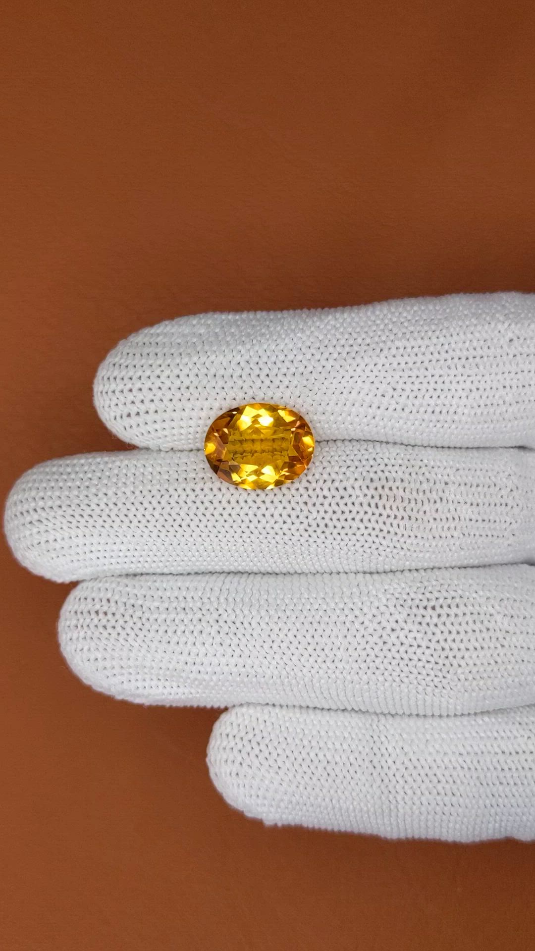 4.99 Ct. Yellow Citrine from Brazil Size Video