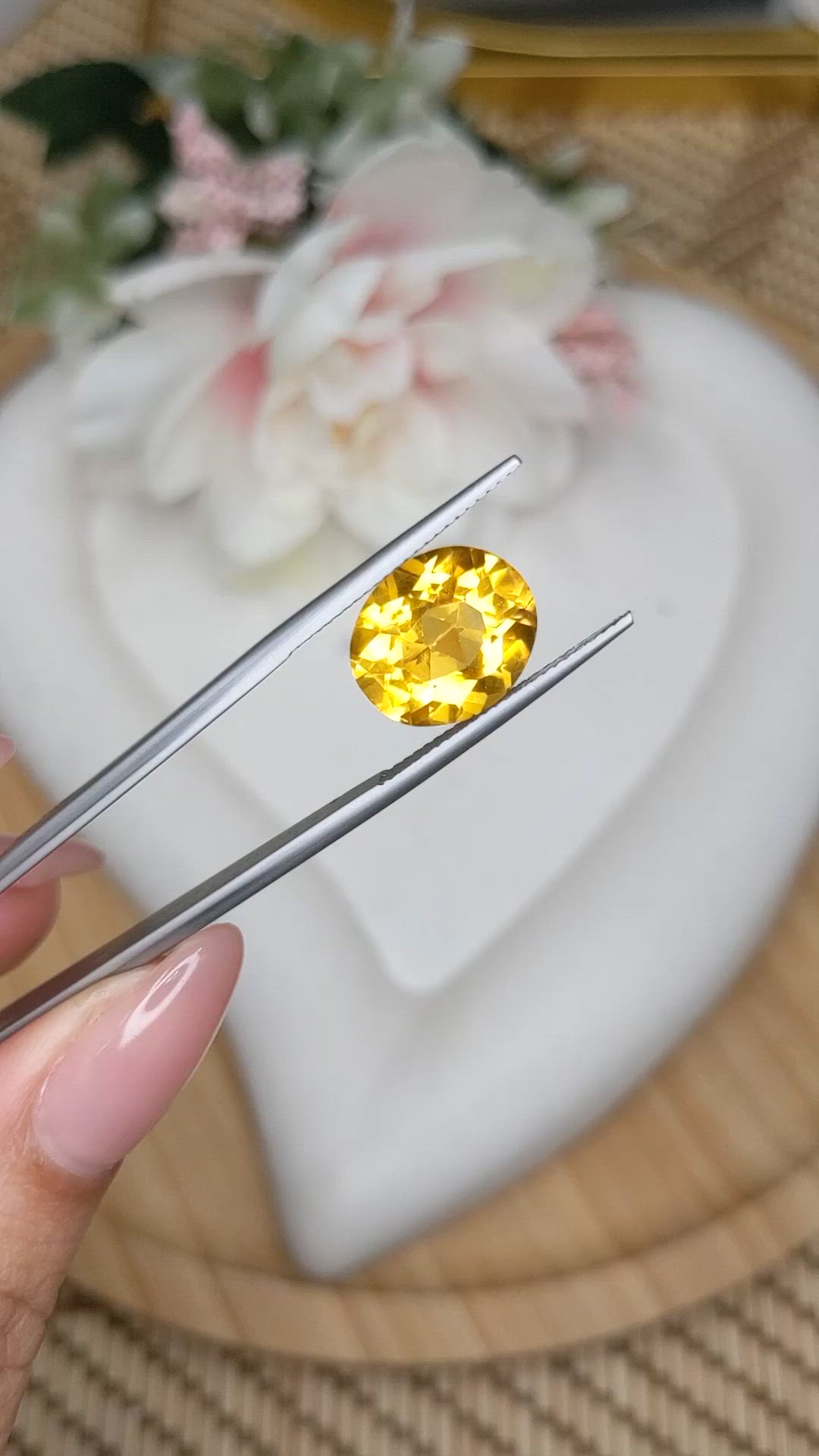6.08 Ct. Yellow Citrine from Brazil Size Video