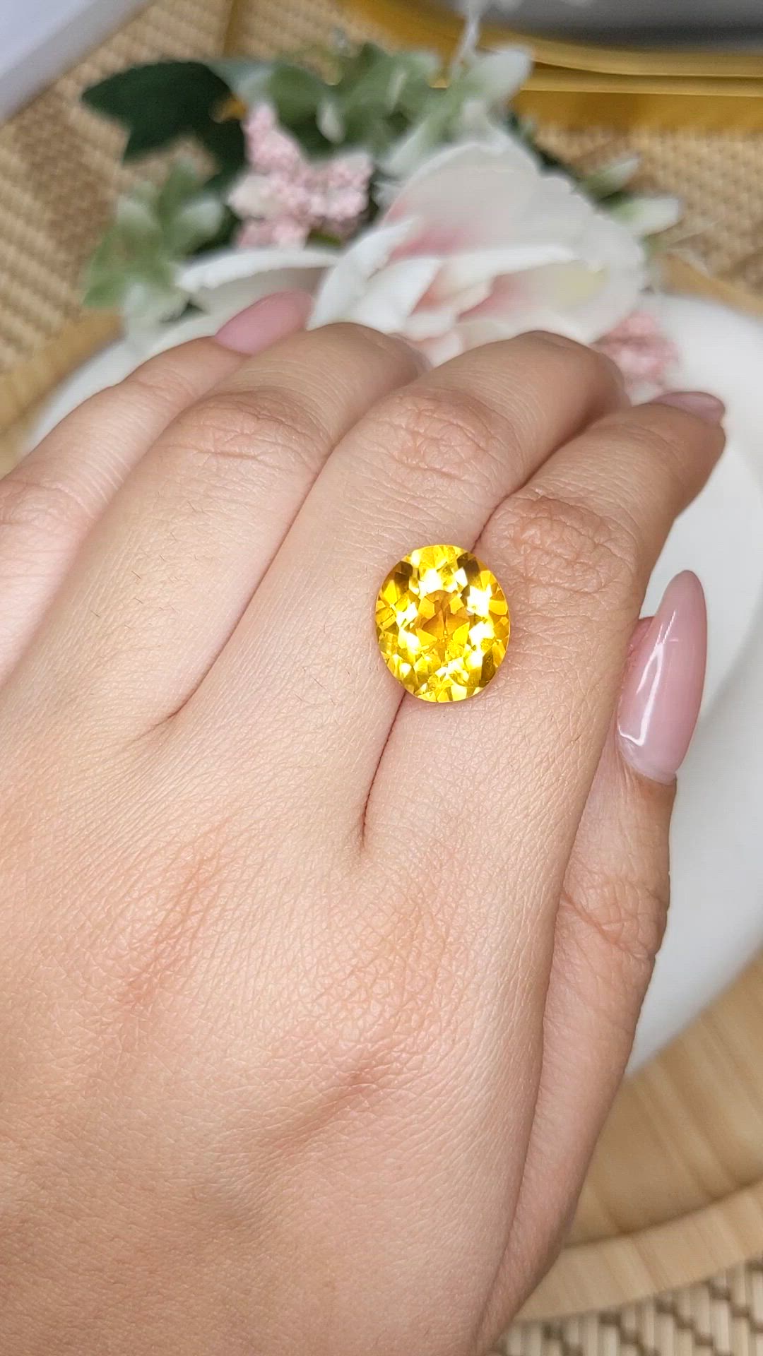 6.08 Ct. Yellow Citrine from Brazil Size Video