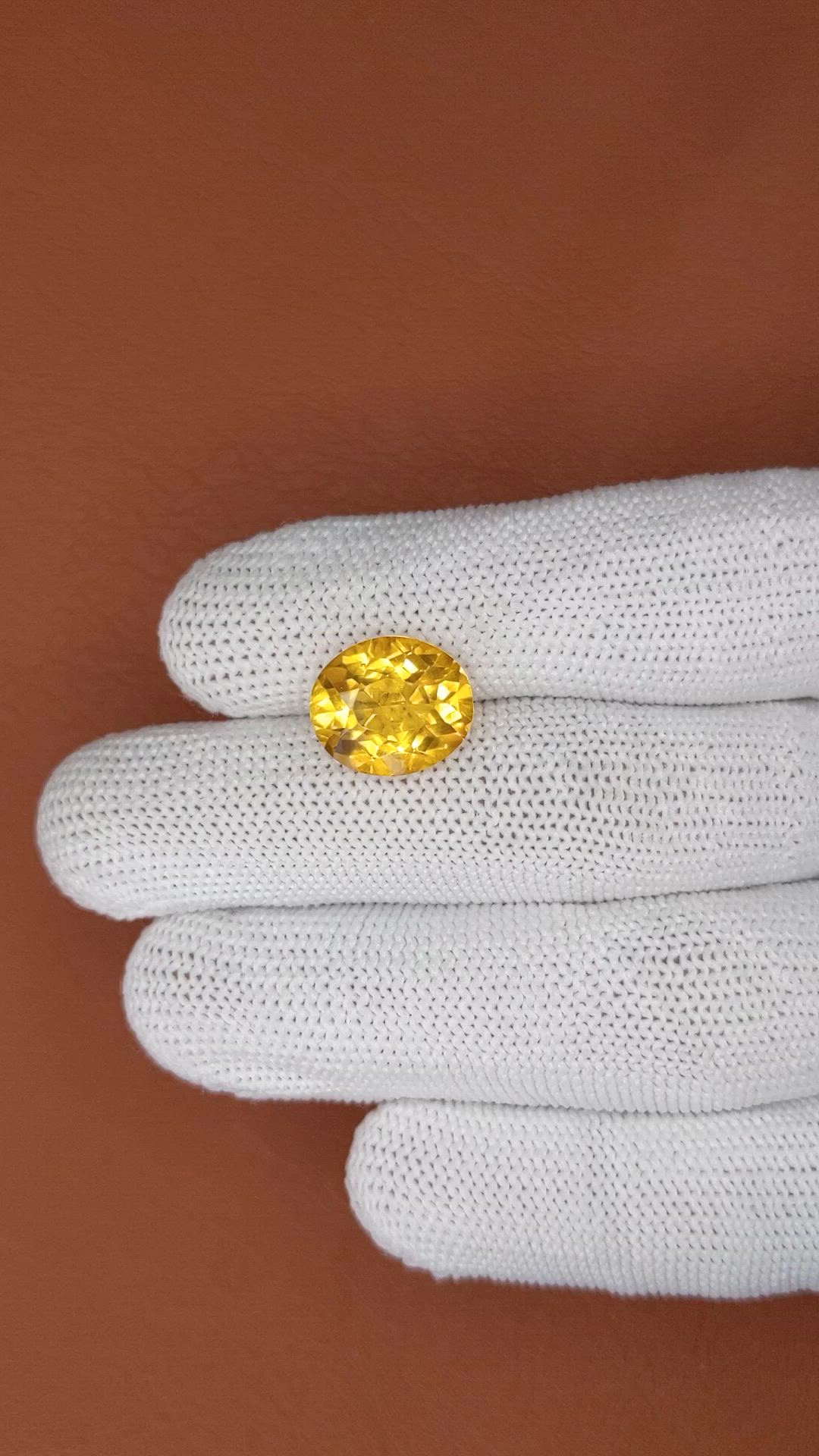 6.08 Ct. Yellow Citrine from Brazil Size Video