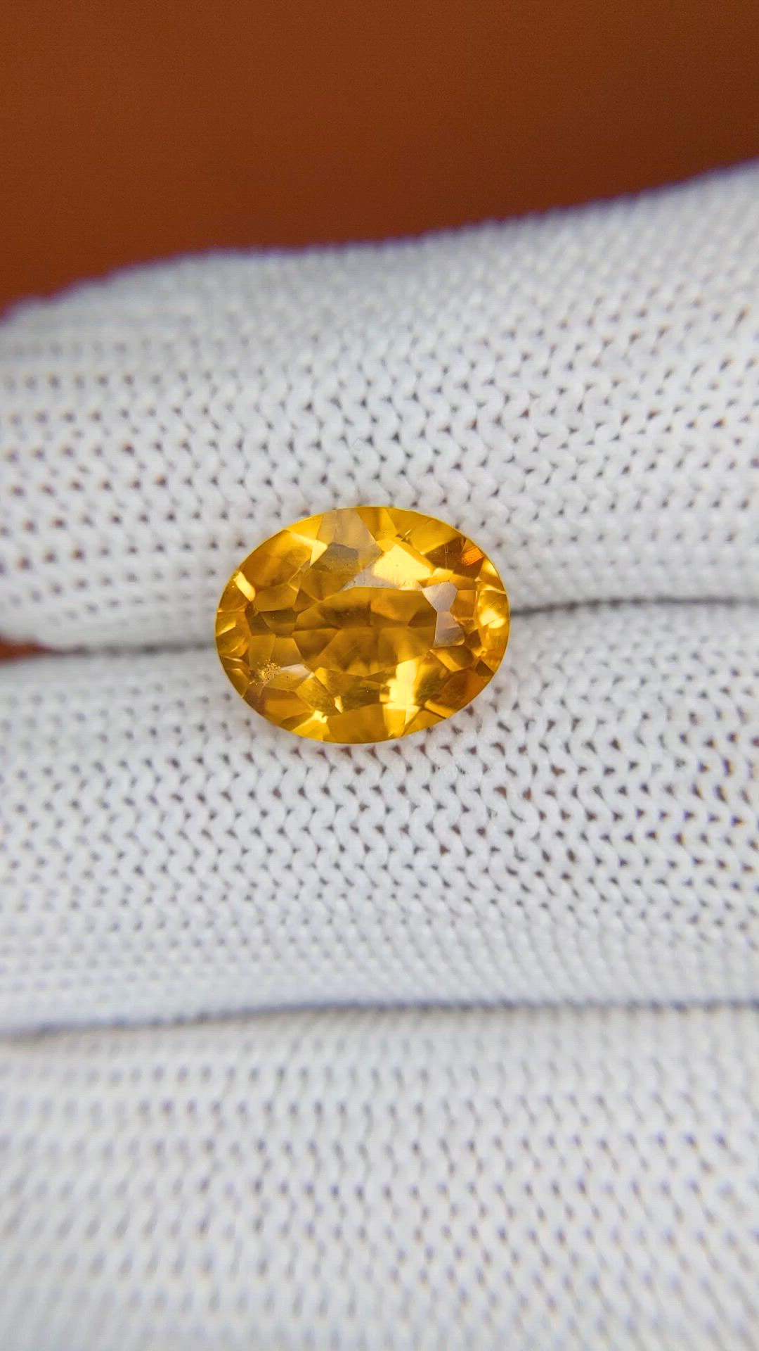 4.22 Ct. Yellow Citrine from Brazil Size Video