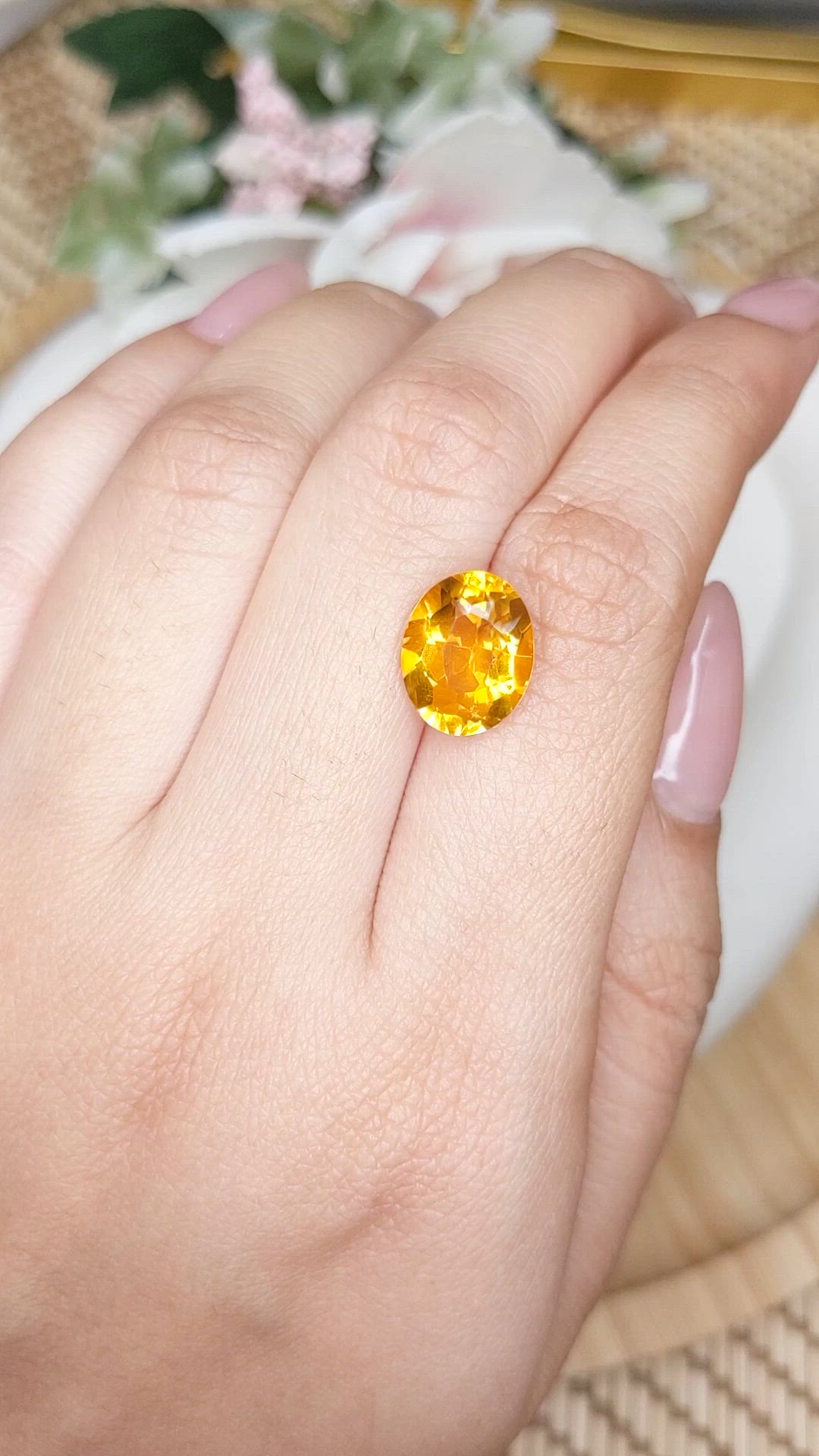 4.22 Ct. Yellow Citrine from Brazil Size Video
