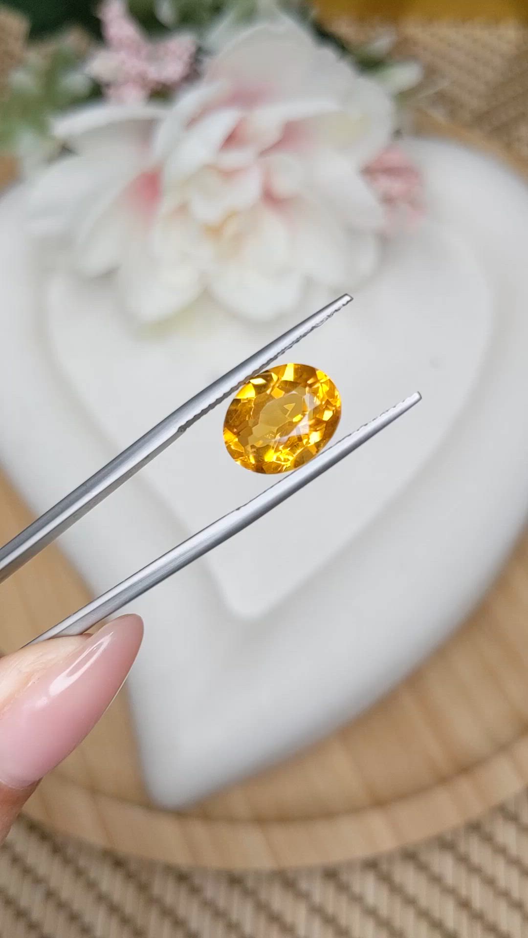 4.22 Ct. Yellow Citrine from Brazil Size Video