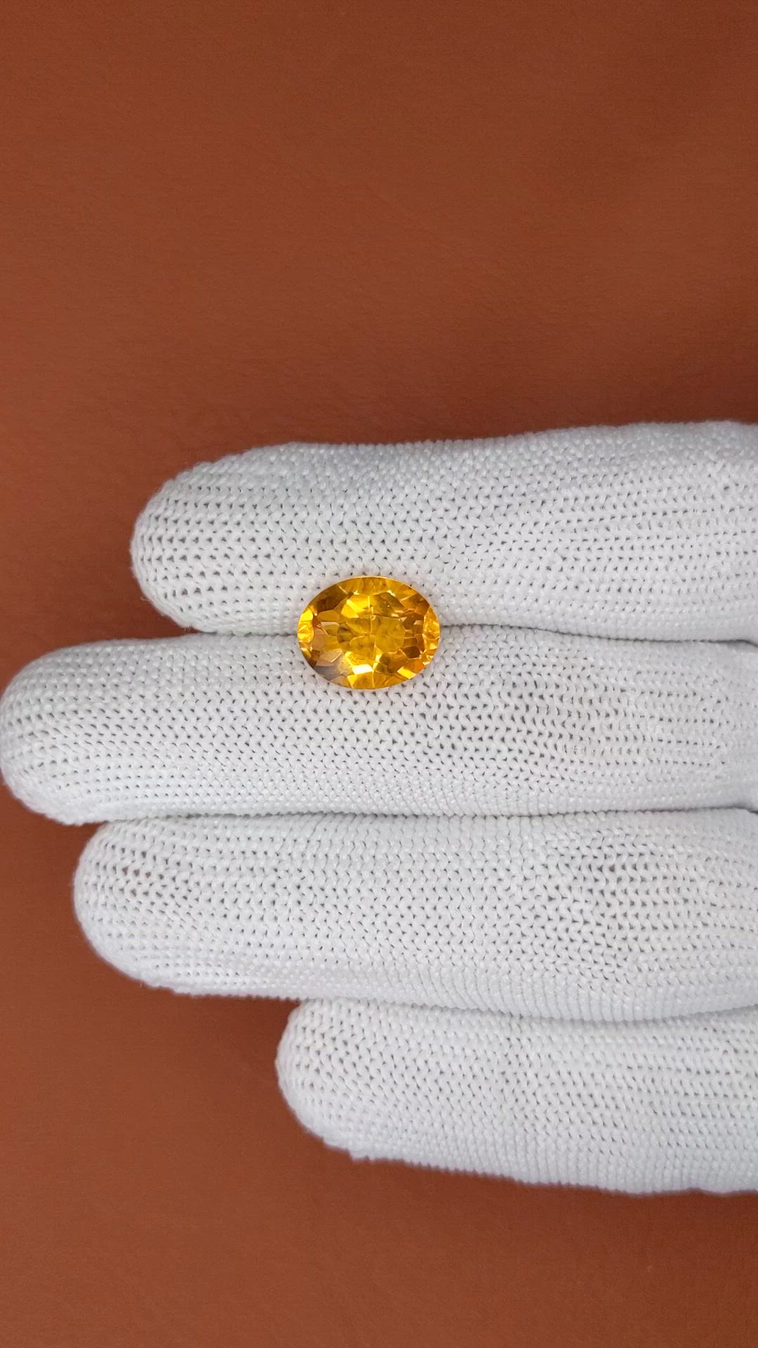 4.22 Ct. Yellow Citrine from Brazil Size Video