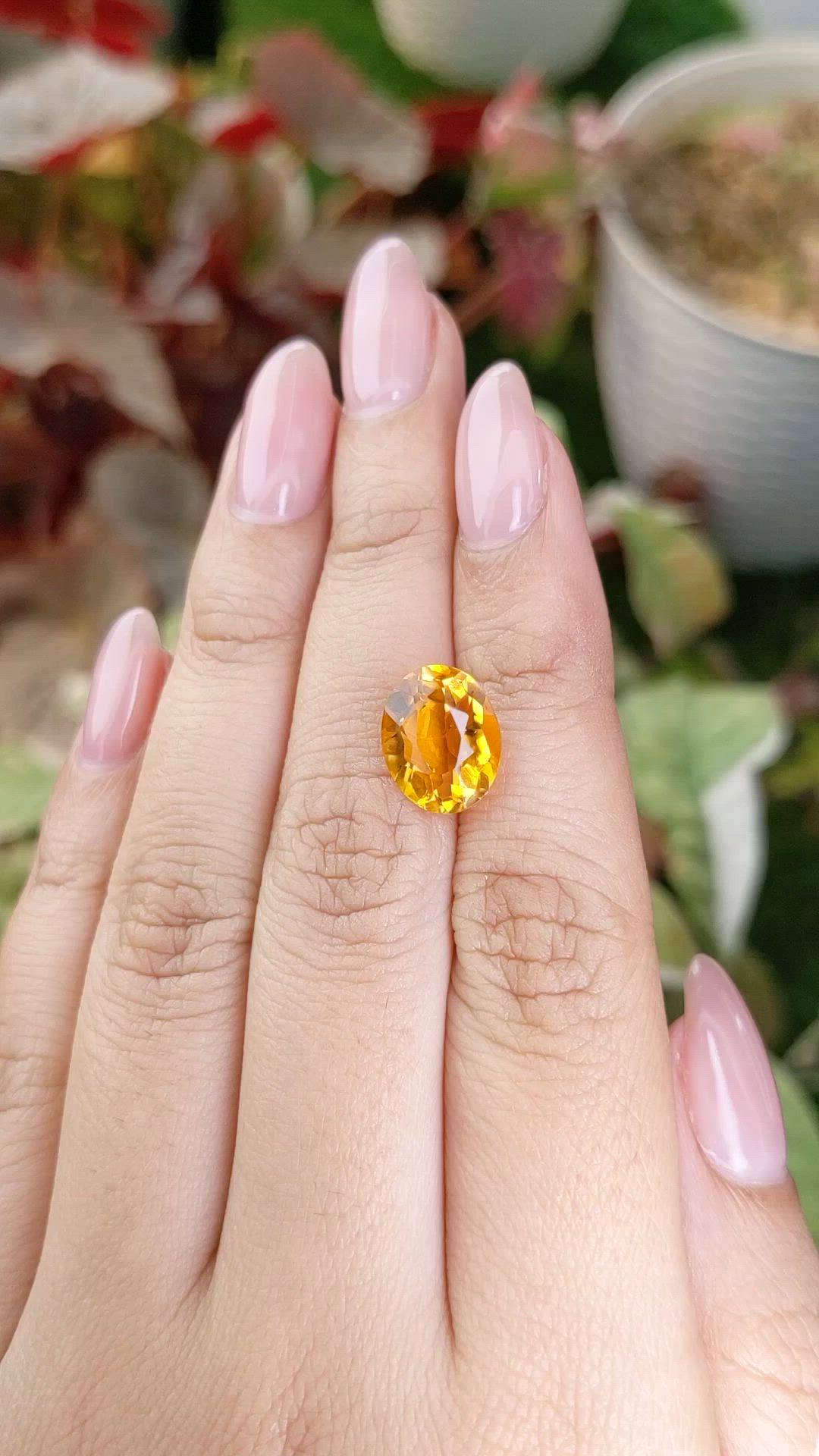 4.22 Ct. Yellow Citrine from Brazil Size Video